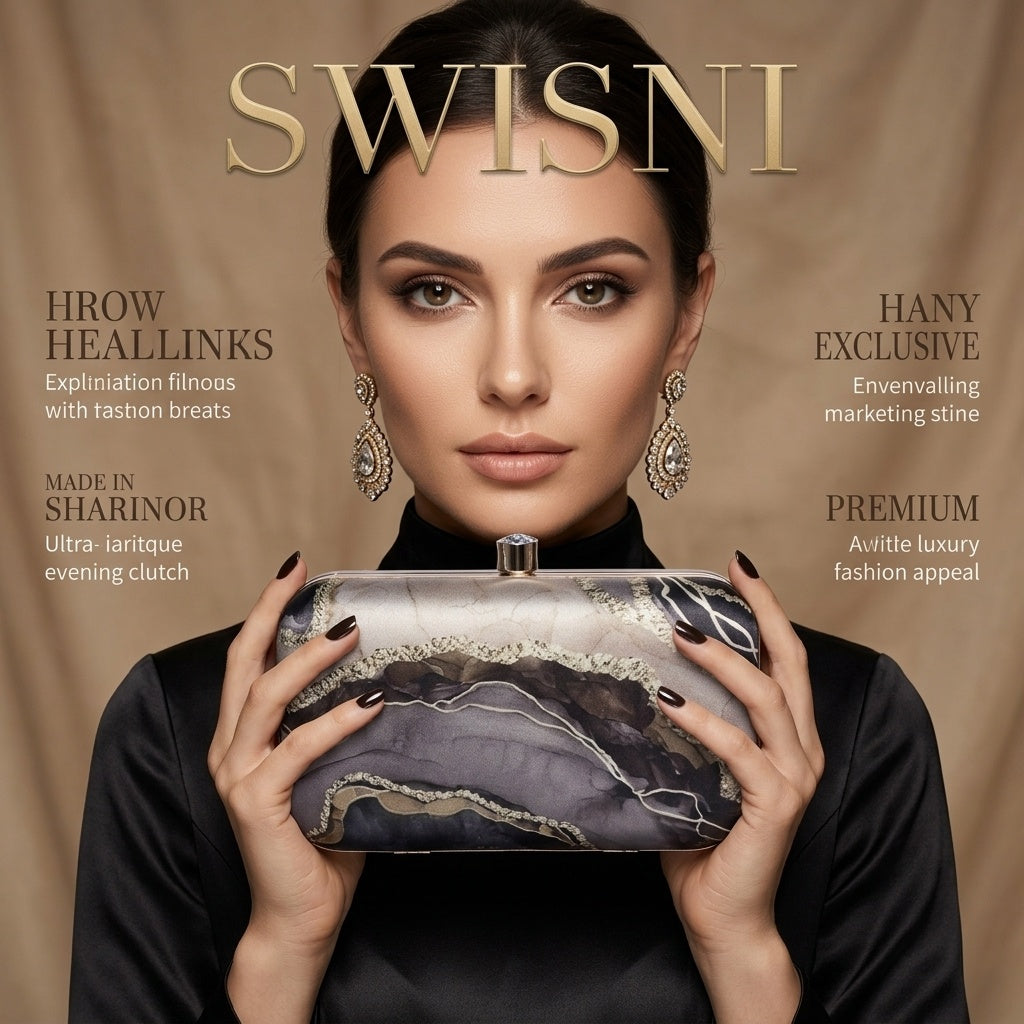 Nusrat — Satin Printed Clutch