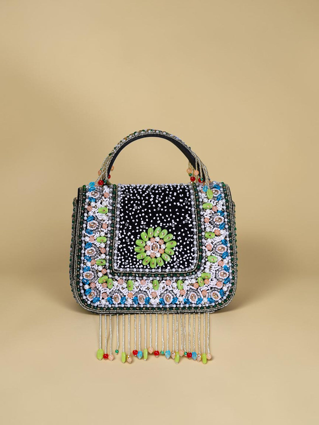 Prisha Black — Suede Flap Bag