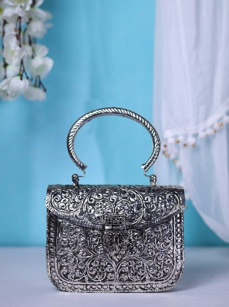 VRPS Brass Clutch | Handcrafted Ethnic Bag | SWIS-1354