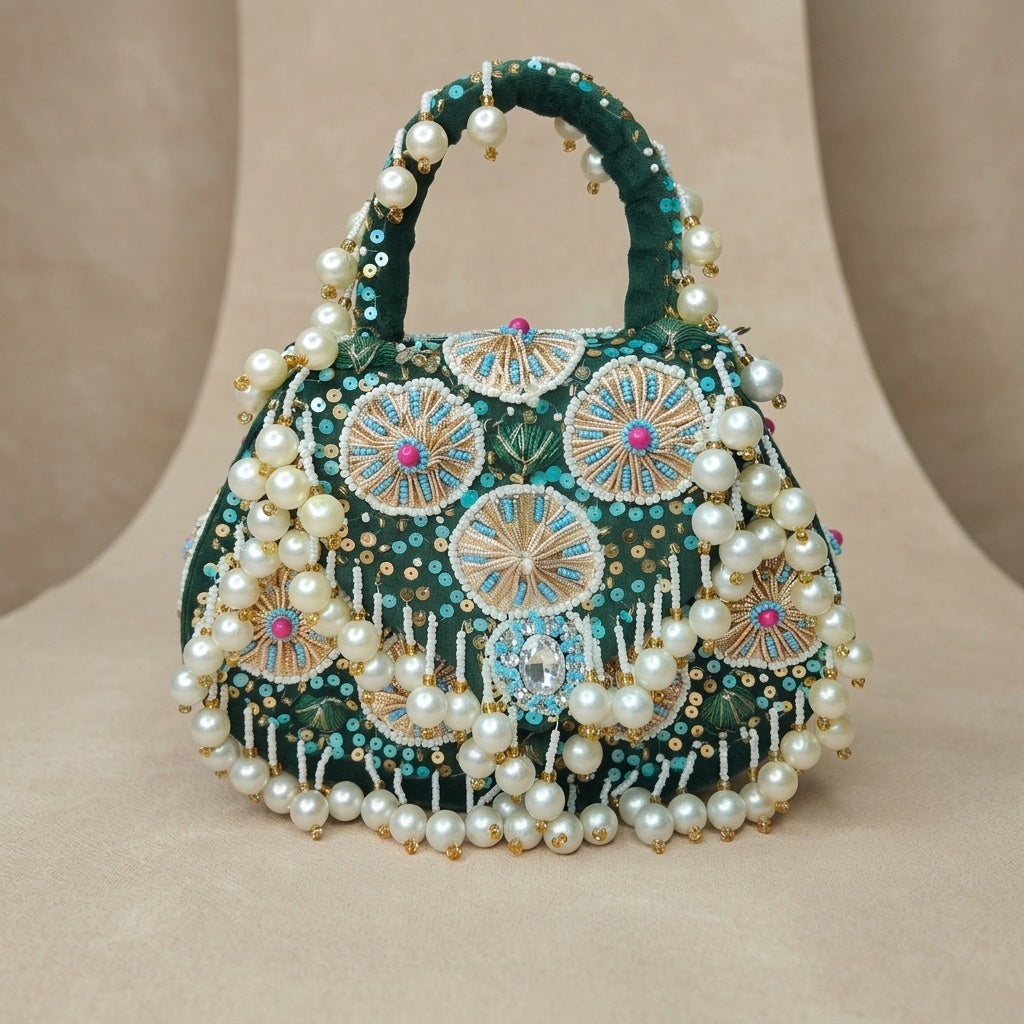 Handcrafted Flap Bag SWIS-1476 | VRPS Handicrafts | Indian Ethnic Bag