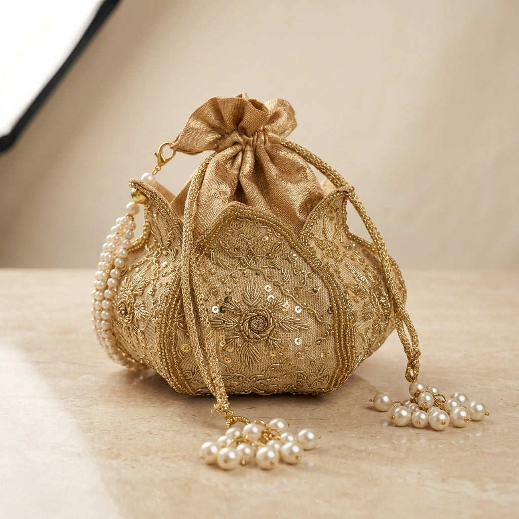 VRPS Lotus Potli | Handcrafted Ethnic Bag | SWIS-1560