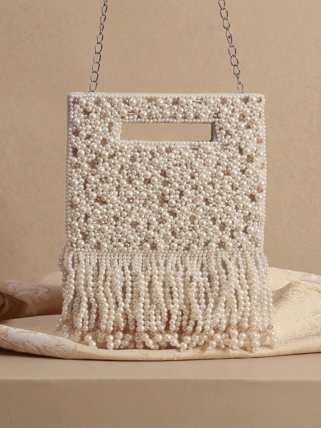 Anandi White — Suede Flap Bag - Front View | SWIS-1661