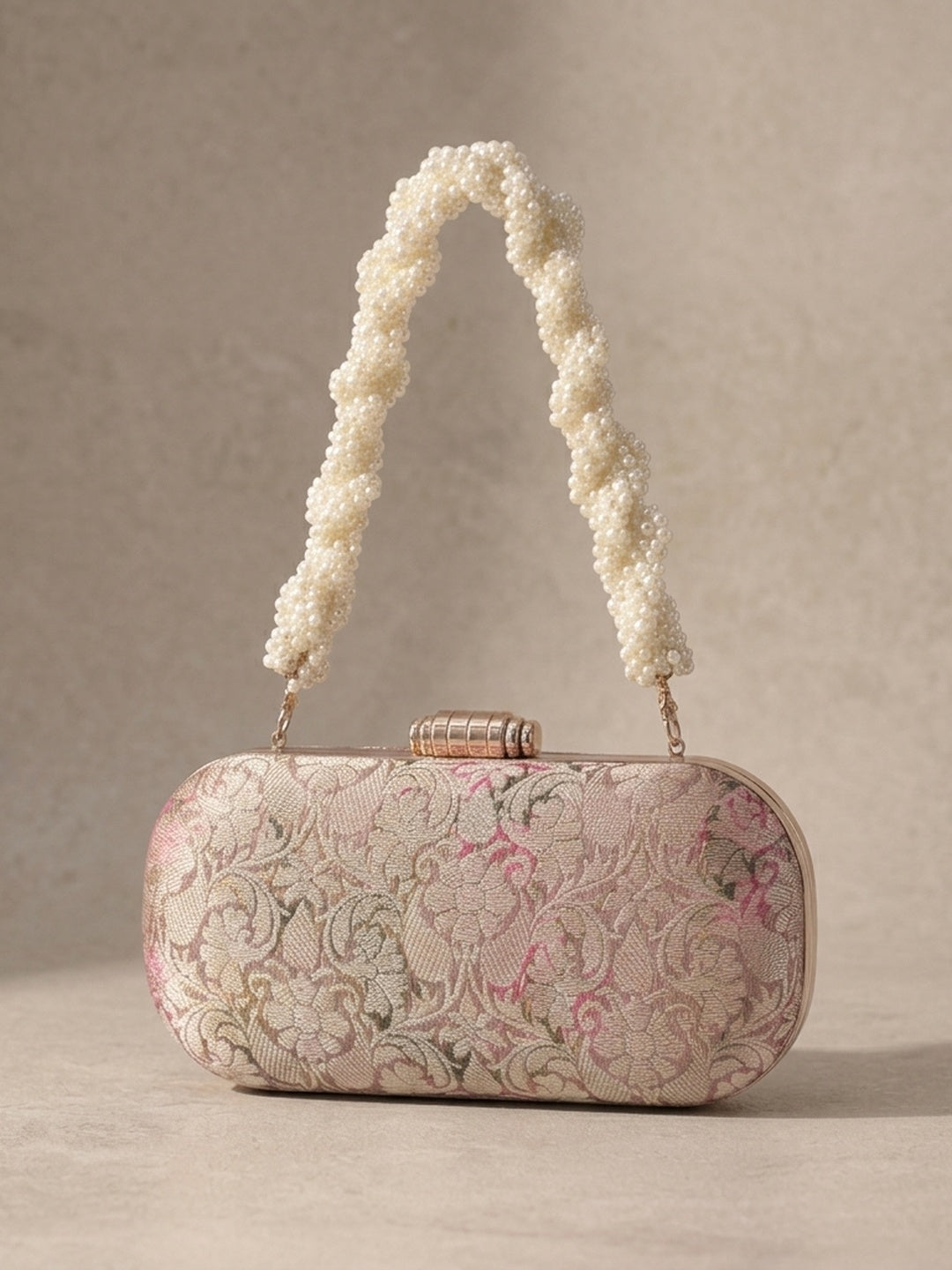 Revati Classic — Brocade Classic Clutch - Front View | SWIS-1667