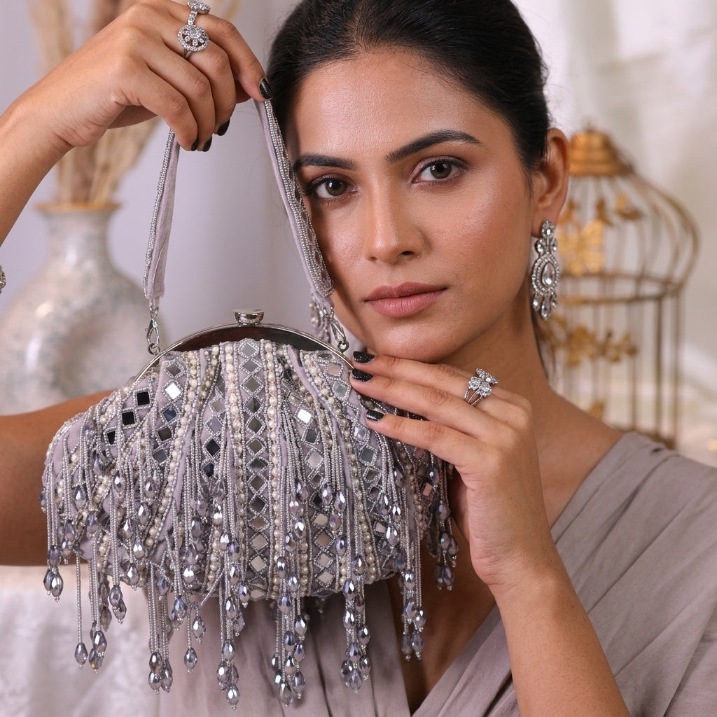 Shantala Golden — Velvet Batua Bag