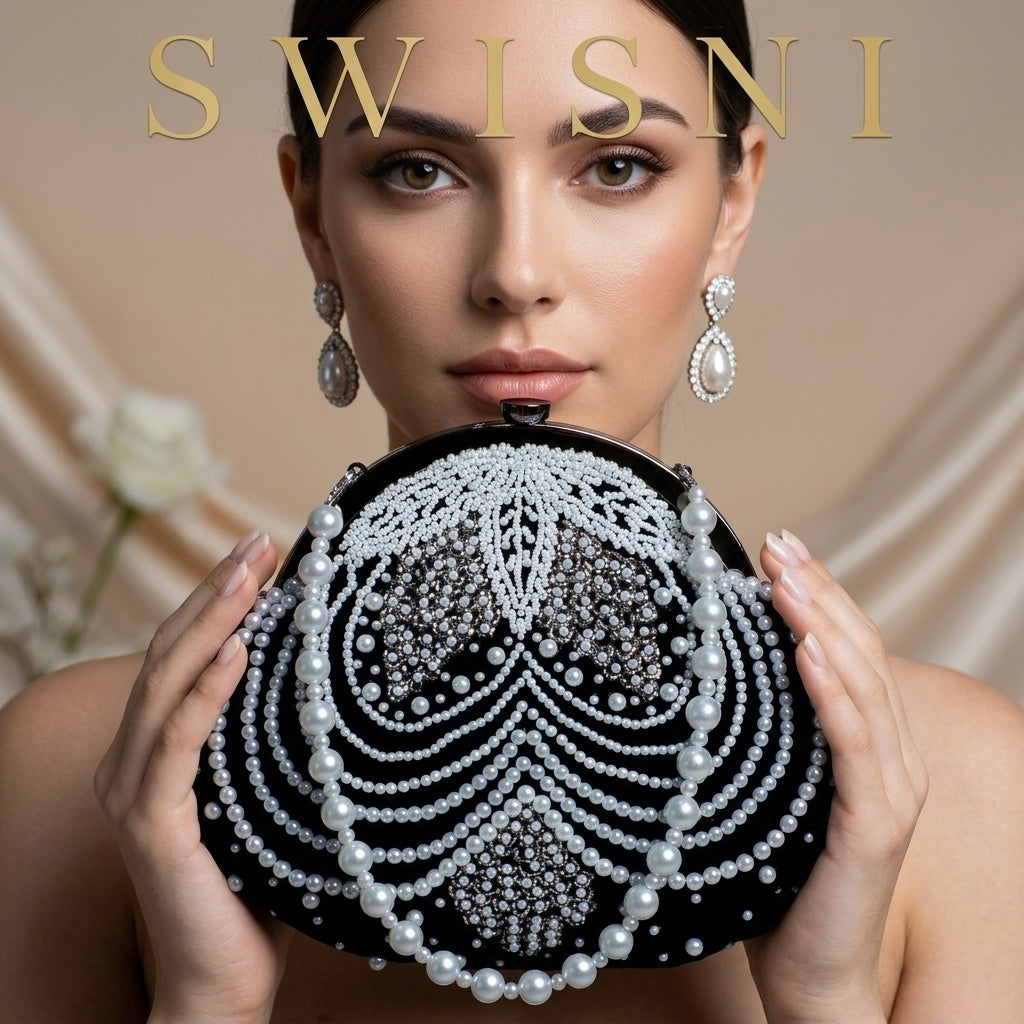 Vandana White — Velvet Batua Bag