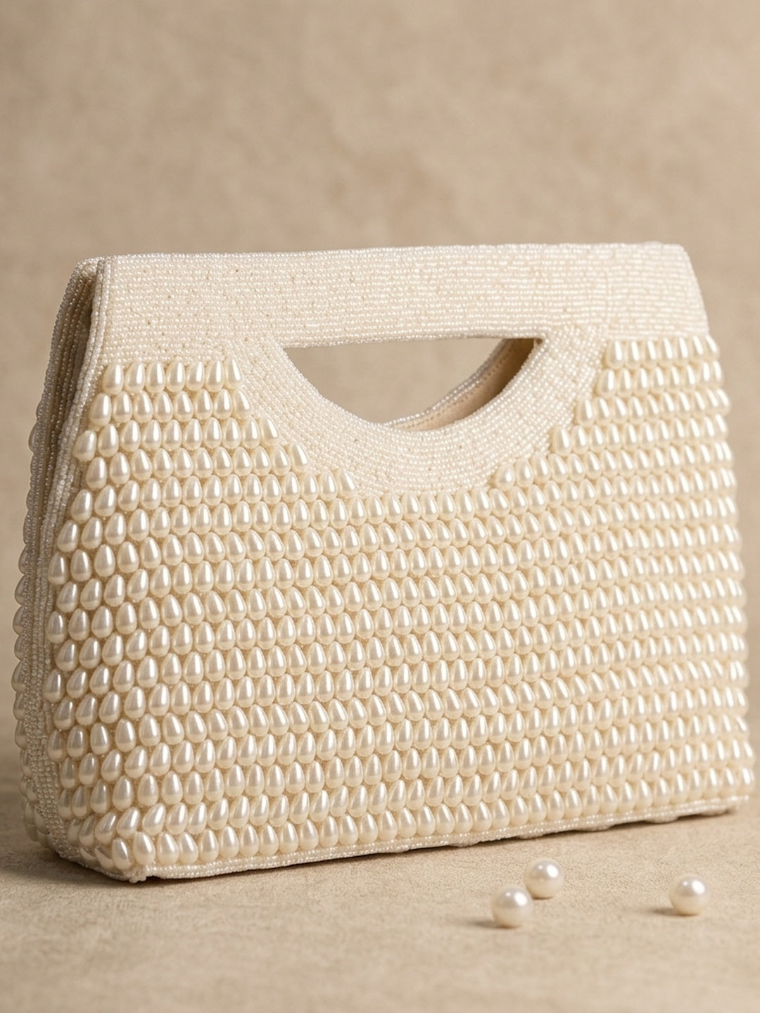 Ahana White — Raw Silk Flap Bag - Front View | SWIS-2081