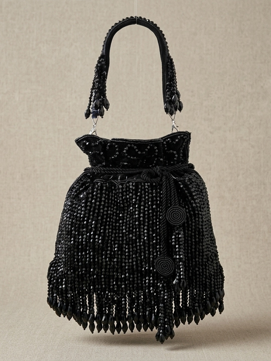 Chhavi Purple — Velvet Potli Bag - Front View | SWIS-2202