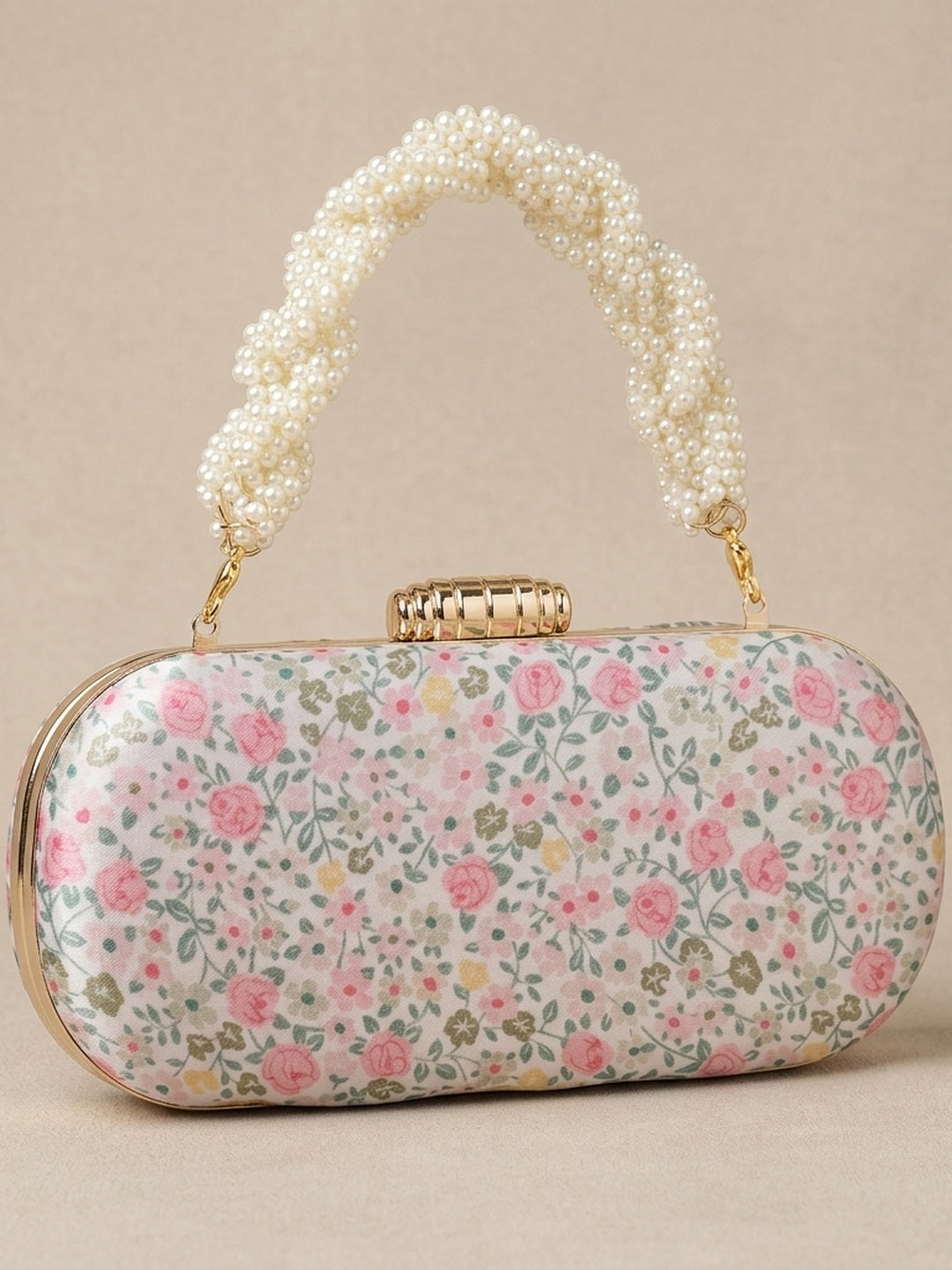 Ketaki — Satin Printed Clutch - Front View | SWIS-2259