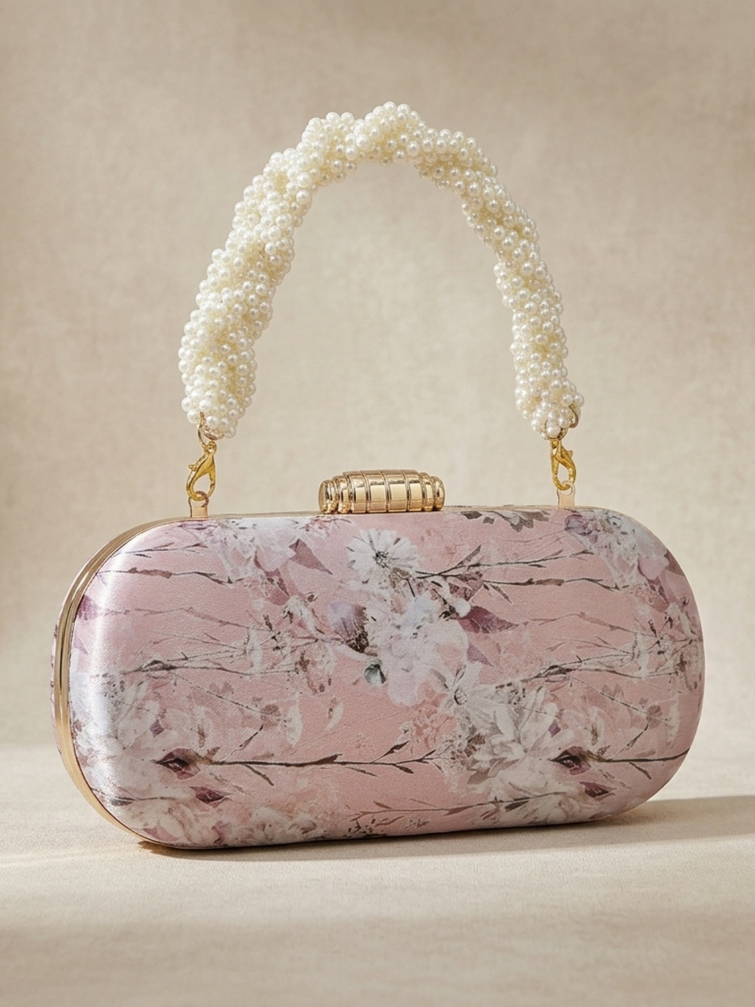 Sakhi — Satin Printed Clutch - Front View | SWIS-2261