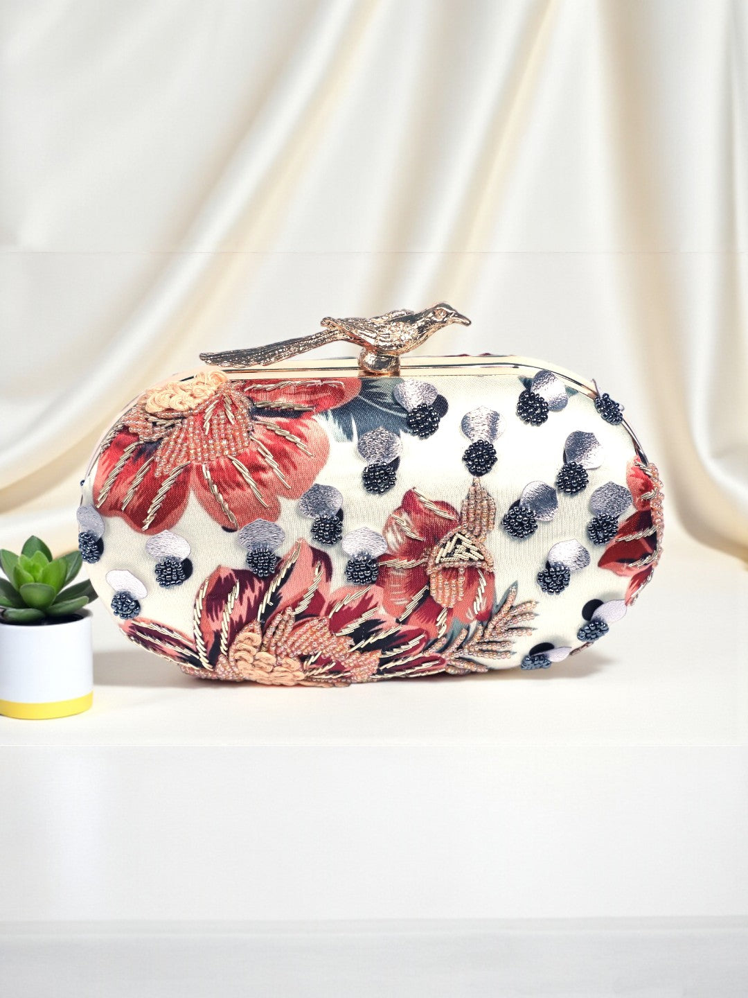 VRPS Printed Embroidered Clutch | Handcrafted Ethnic Bag | SWIS-241 | Additional Angle