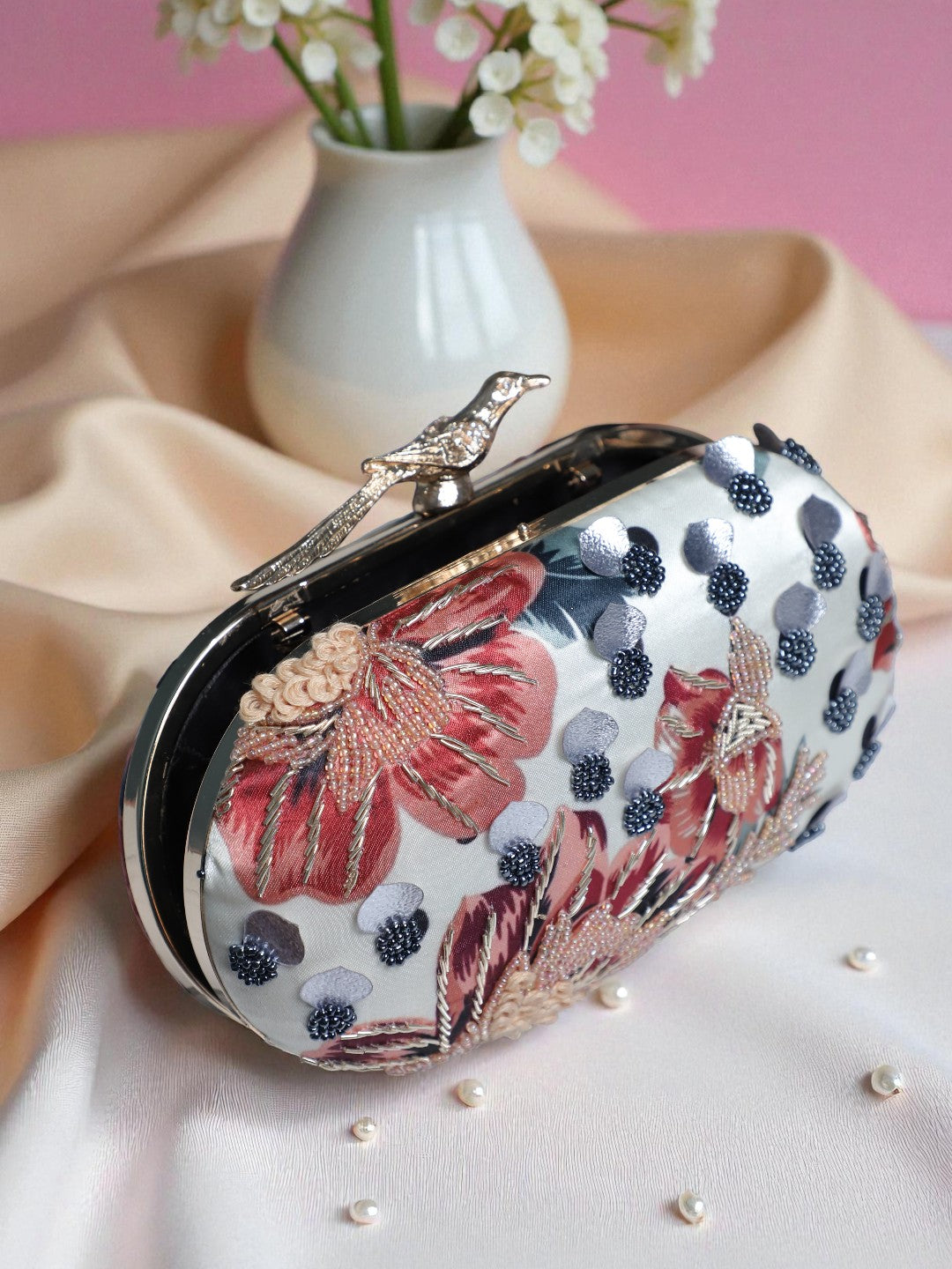 VRPS Printed Embroidered Clutch | Handcrafted Ethnic Bag | SWIS-241