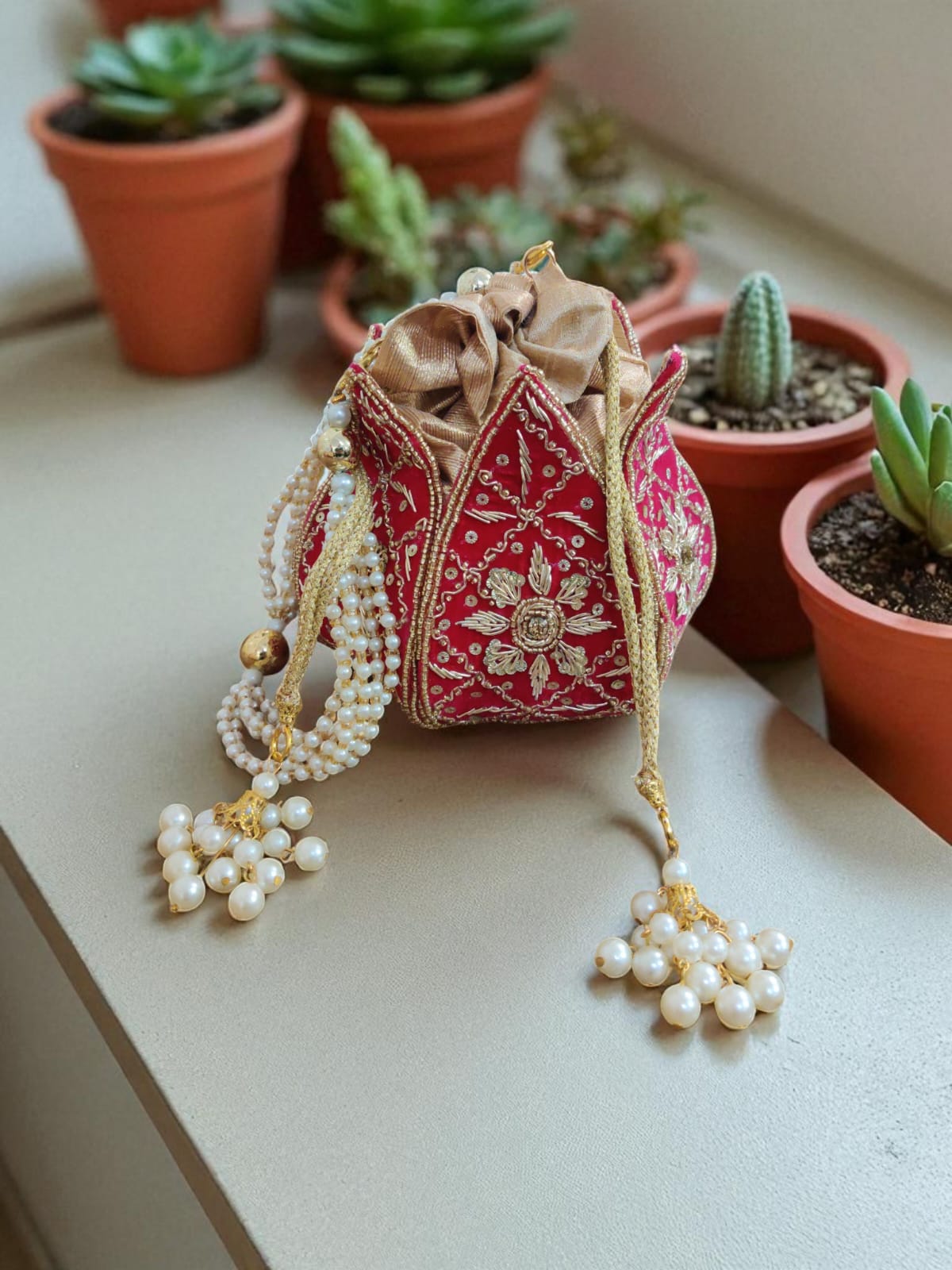 VRPS Lotus Potli | Handcrafted Ethnic Bag | SWIS-2829