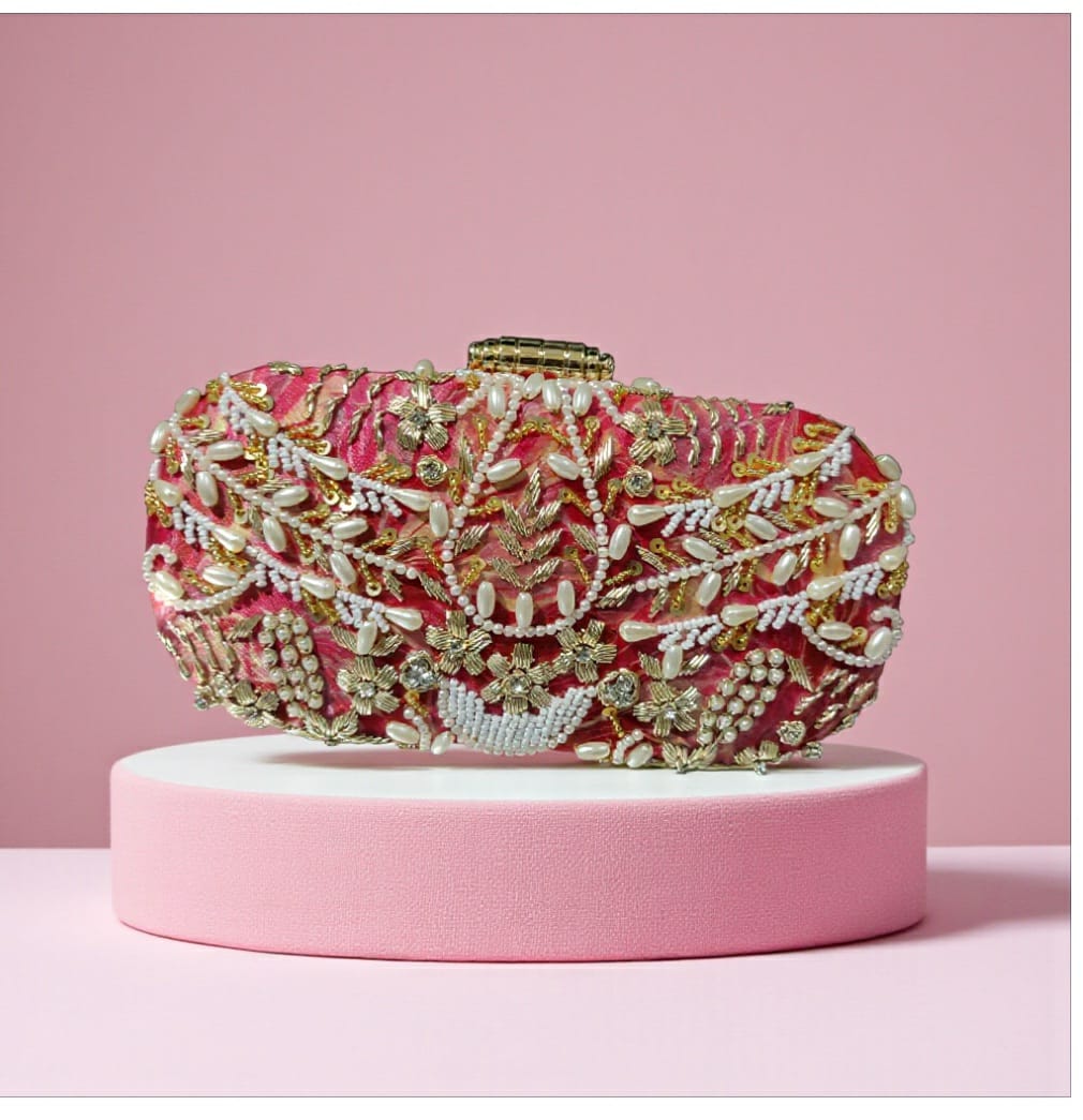 VRPS Printed Embroidered Clutch | Handcrafted Ethnic Bag | SWIS-3275 | Additional Angle