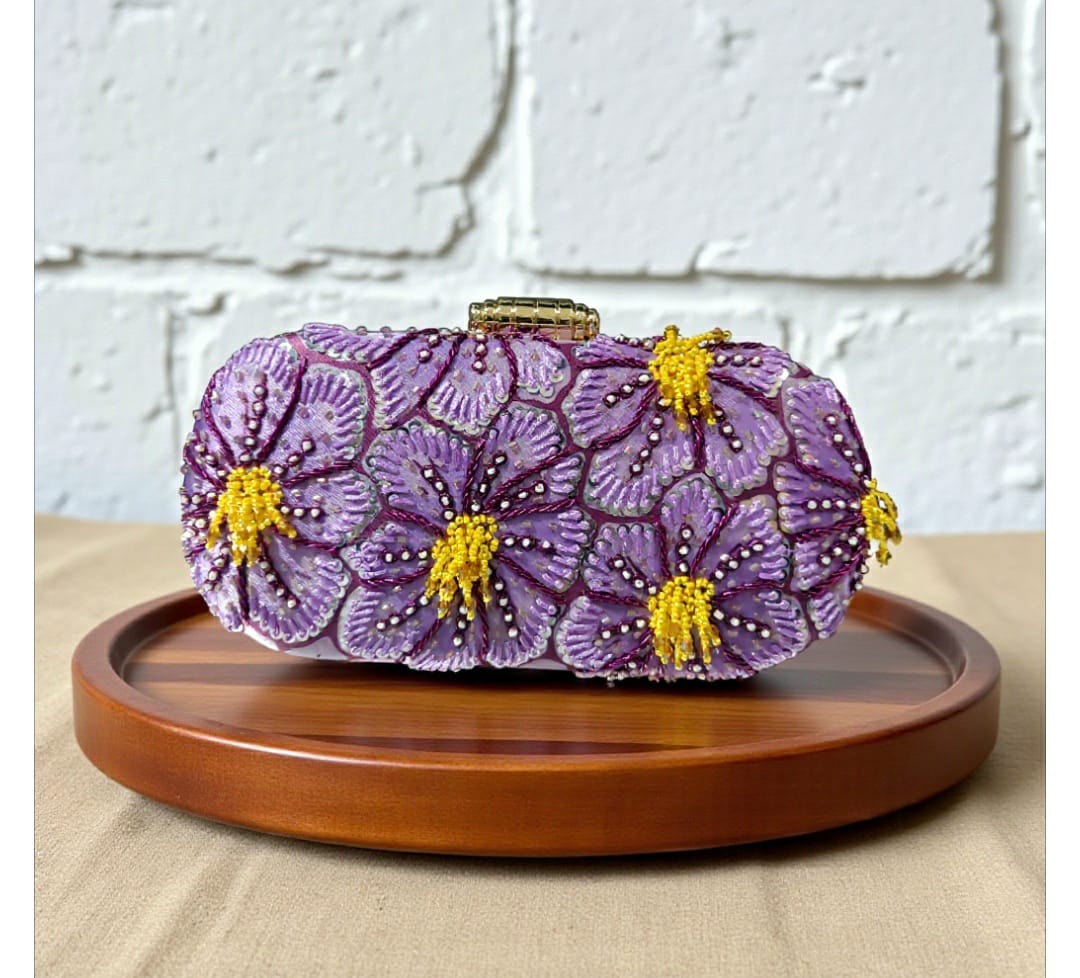 VRPS Printed Embroidered Clutch | Handcrafted Ethnic Bag | SWIS-3276 | Additional Angle