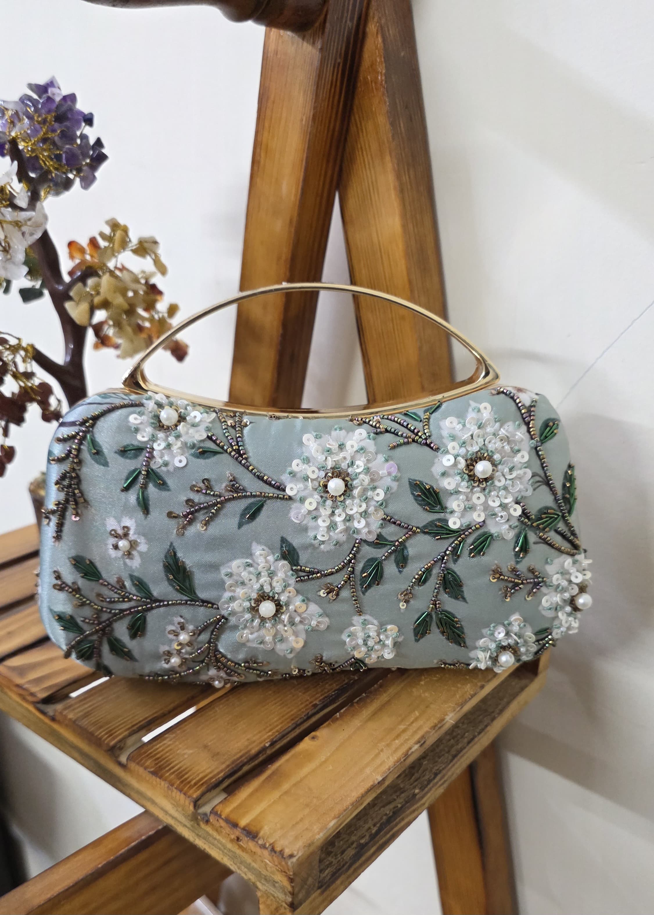 VRPS Printed Embroidered Clutche | Handcrafted Ethnic Bag | SWIS-3453