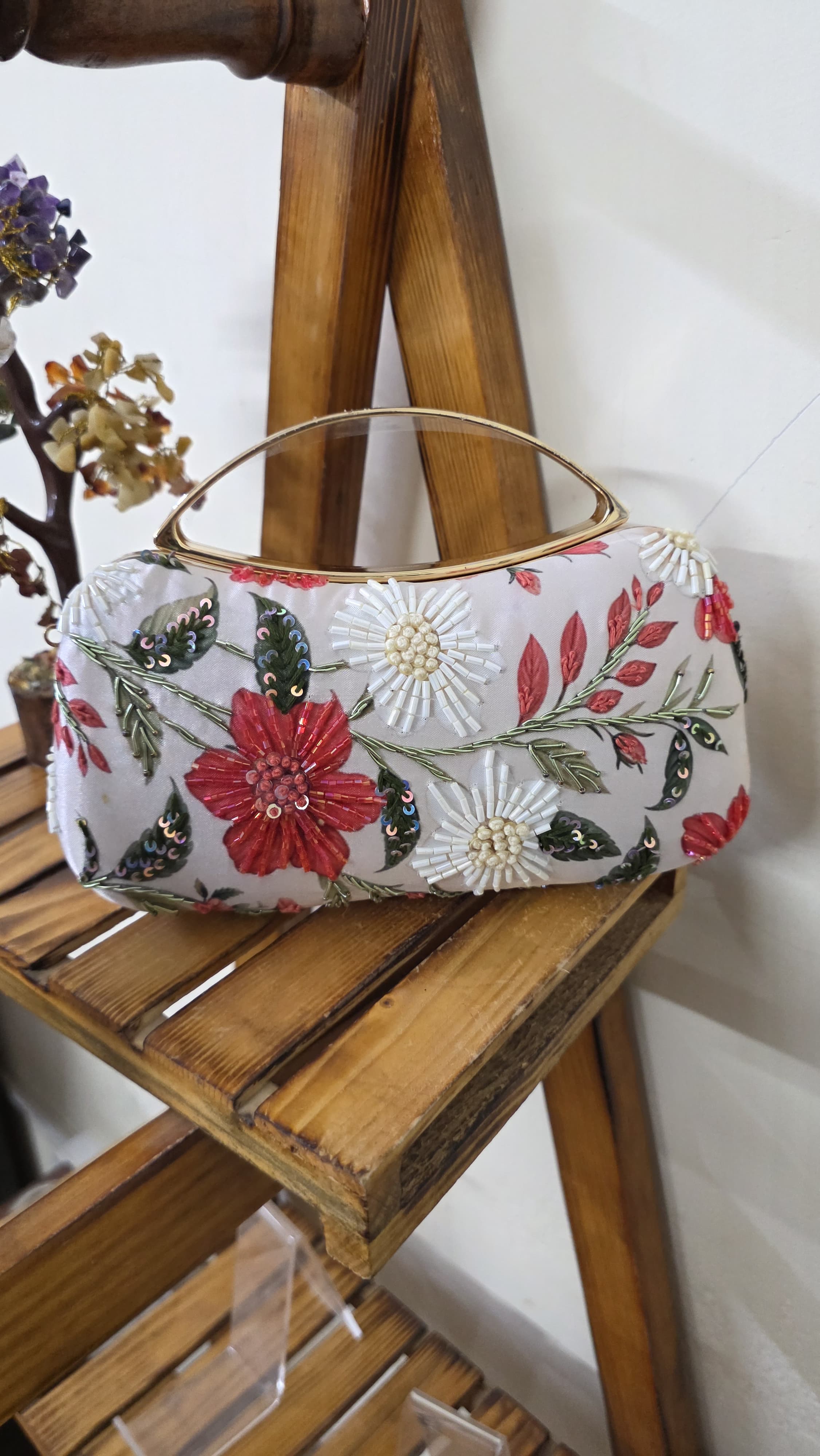 VRPS Printed Embroidered Clutch | Handcrafted Ethnic Bag | SWIS-3454 | Additional Angle