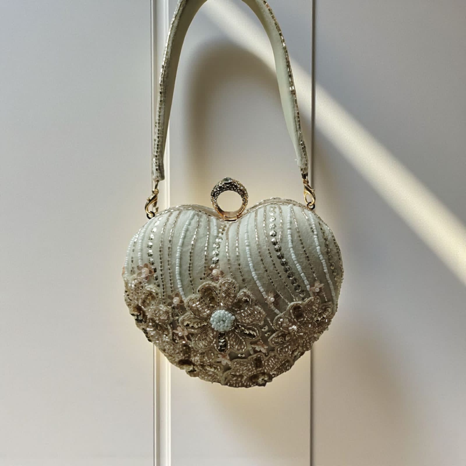 VRPS Heart Shape Clutch | Handcrafted Ethnic Bag | SWIS-3580