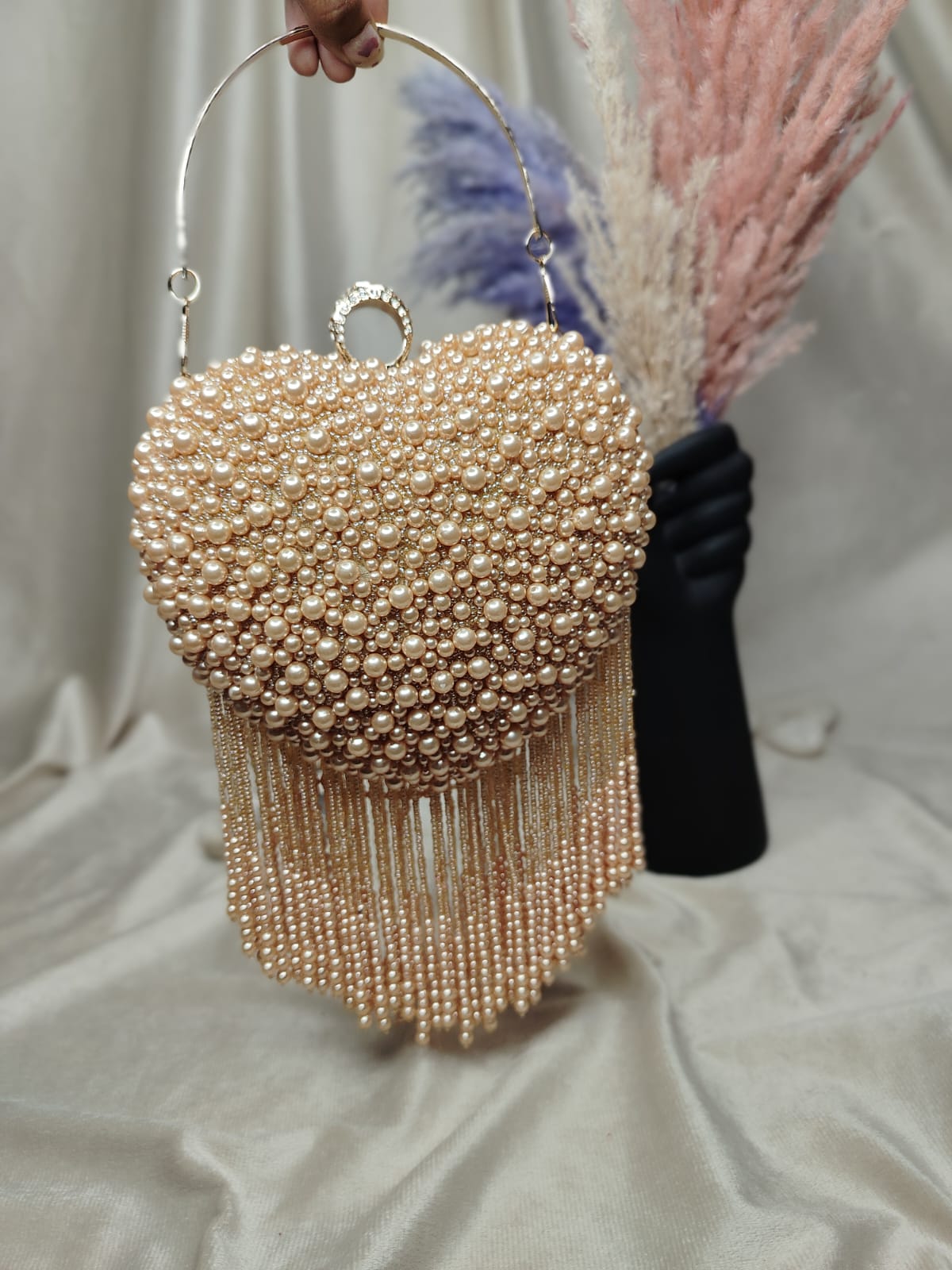 VRPS Heart Shape Clutch | Handcrafted Ethnic Bag | SWIS-3581 | Additional Angle
