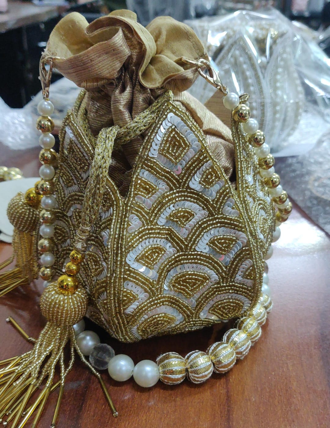 VRPS Lotus Potli | Handcrafted Ethnic Bag | SWIS-3721 | Additional Angle