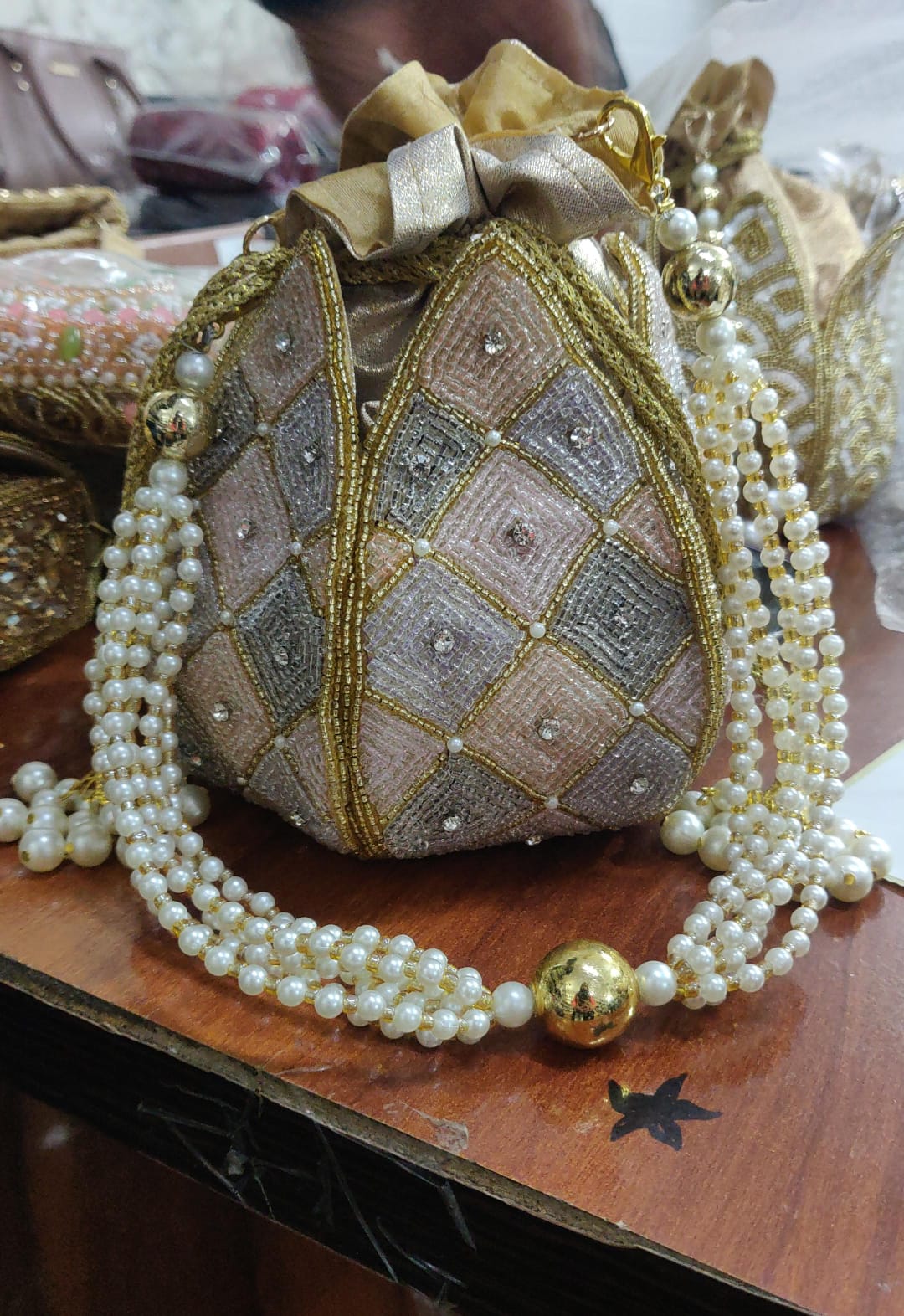 VRPS Lotus Potli | Handcrafted Ethnic Bag | SWIS-3722 | Additional Angle