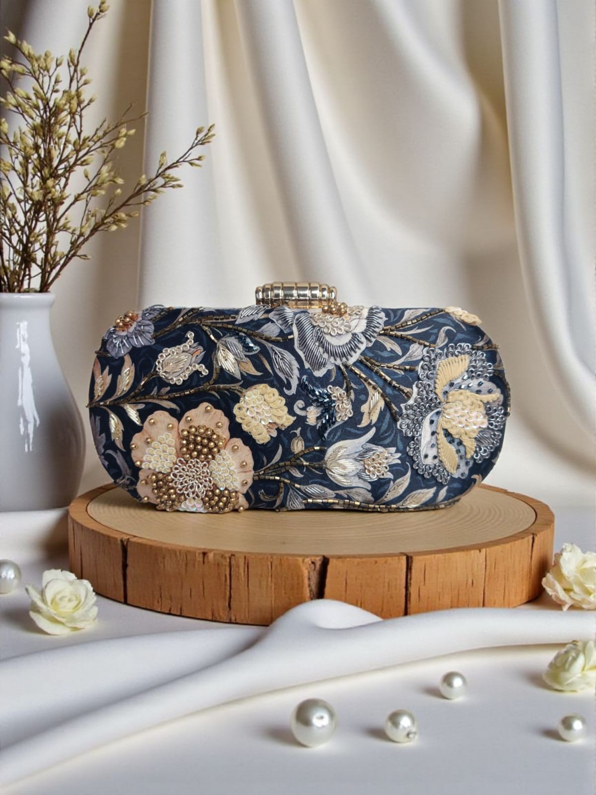 VRPS Printed Embroidered Clutch | Handcrafted Ethnic Bag | SWIS-3805 | Additional Angle
