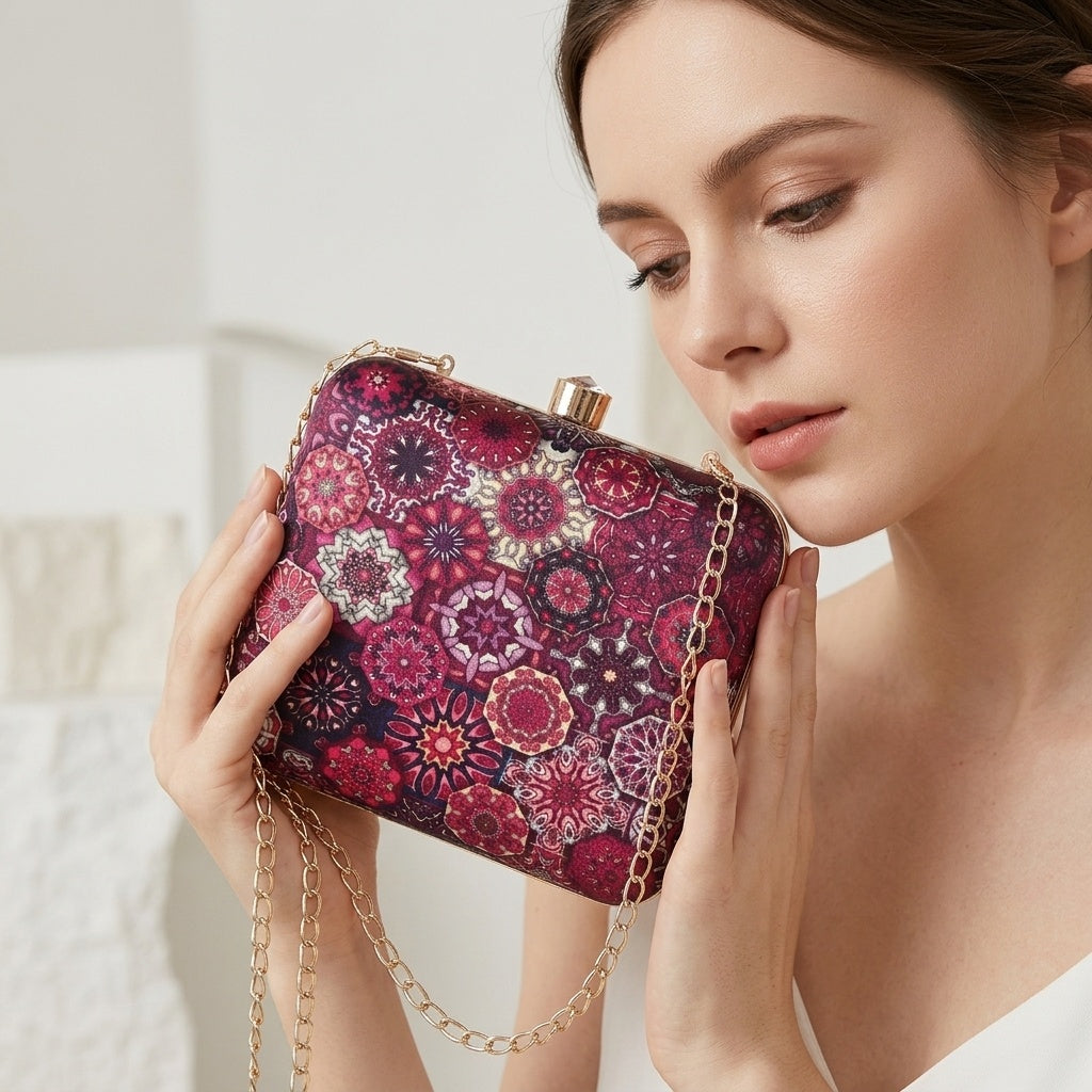 Rashmi — Satin Printed Clutch