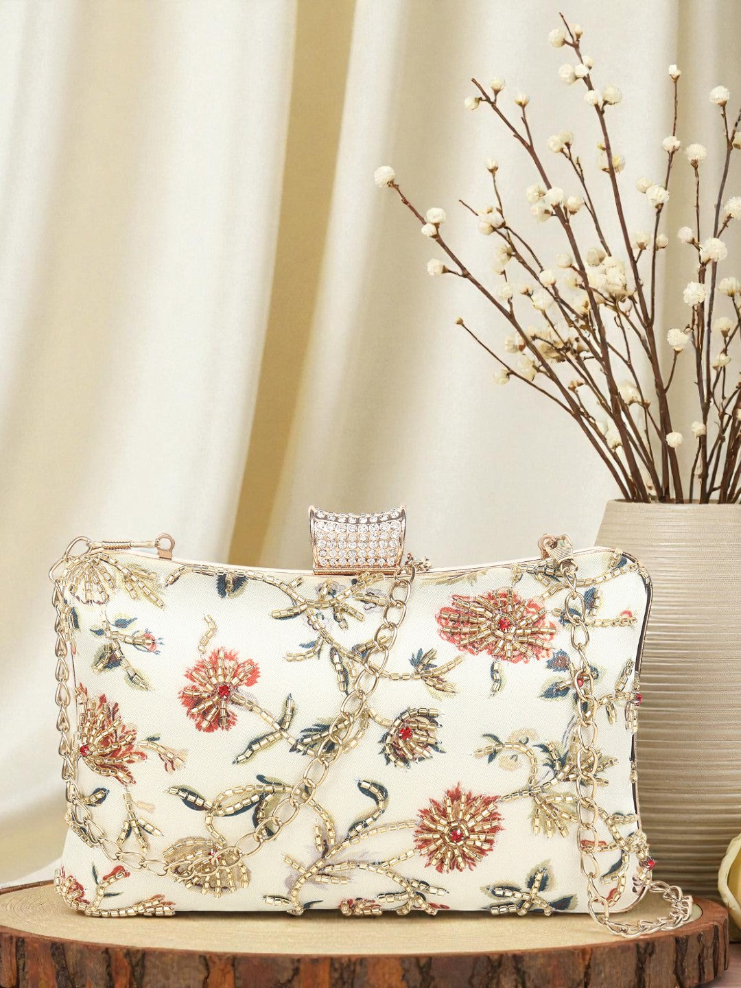 VRPS Printed Embroidered Clutch | Handcrafted Ethnic Bag | SWIS-396