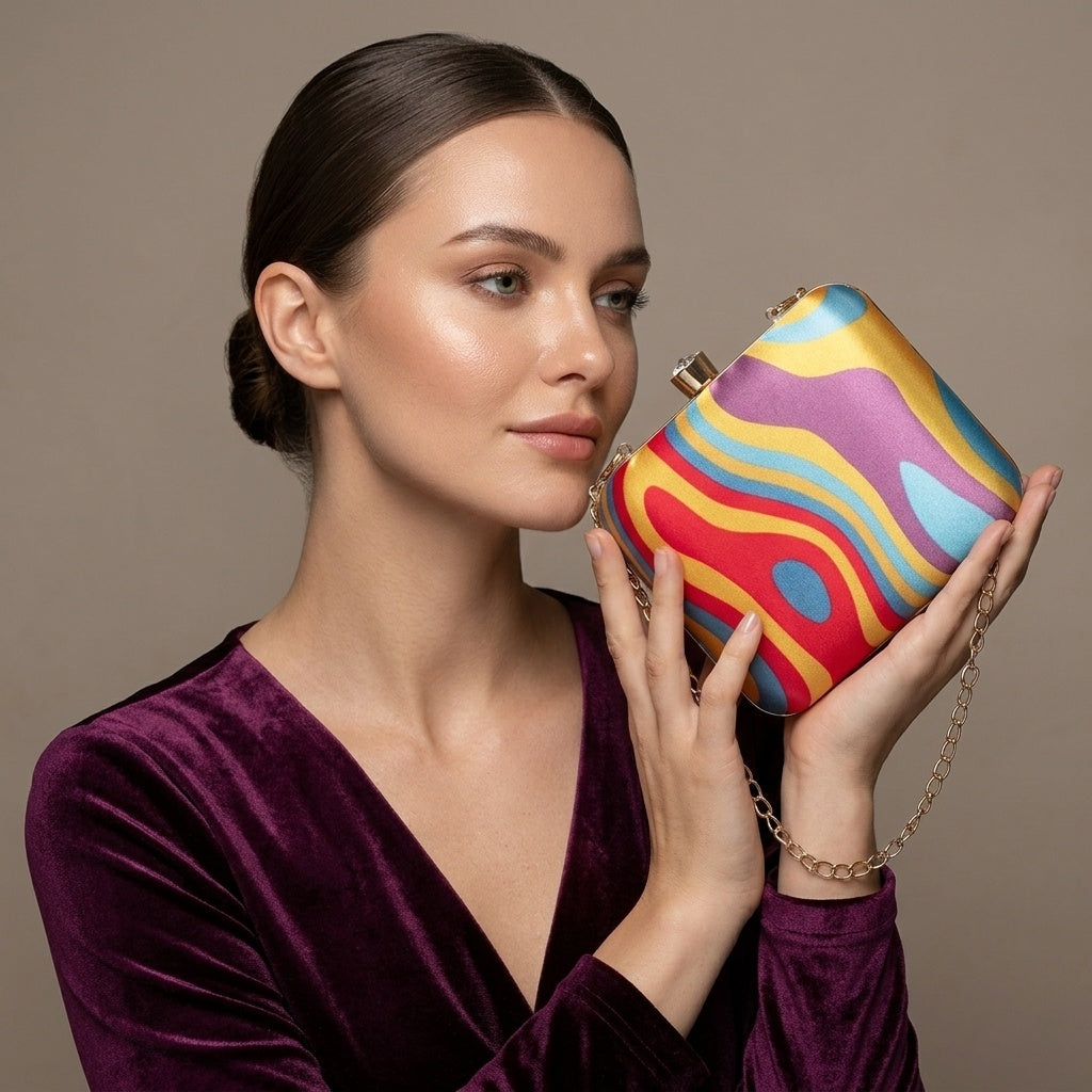 Ayat — Satin Printed Clutch