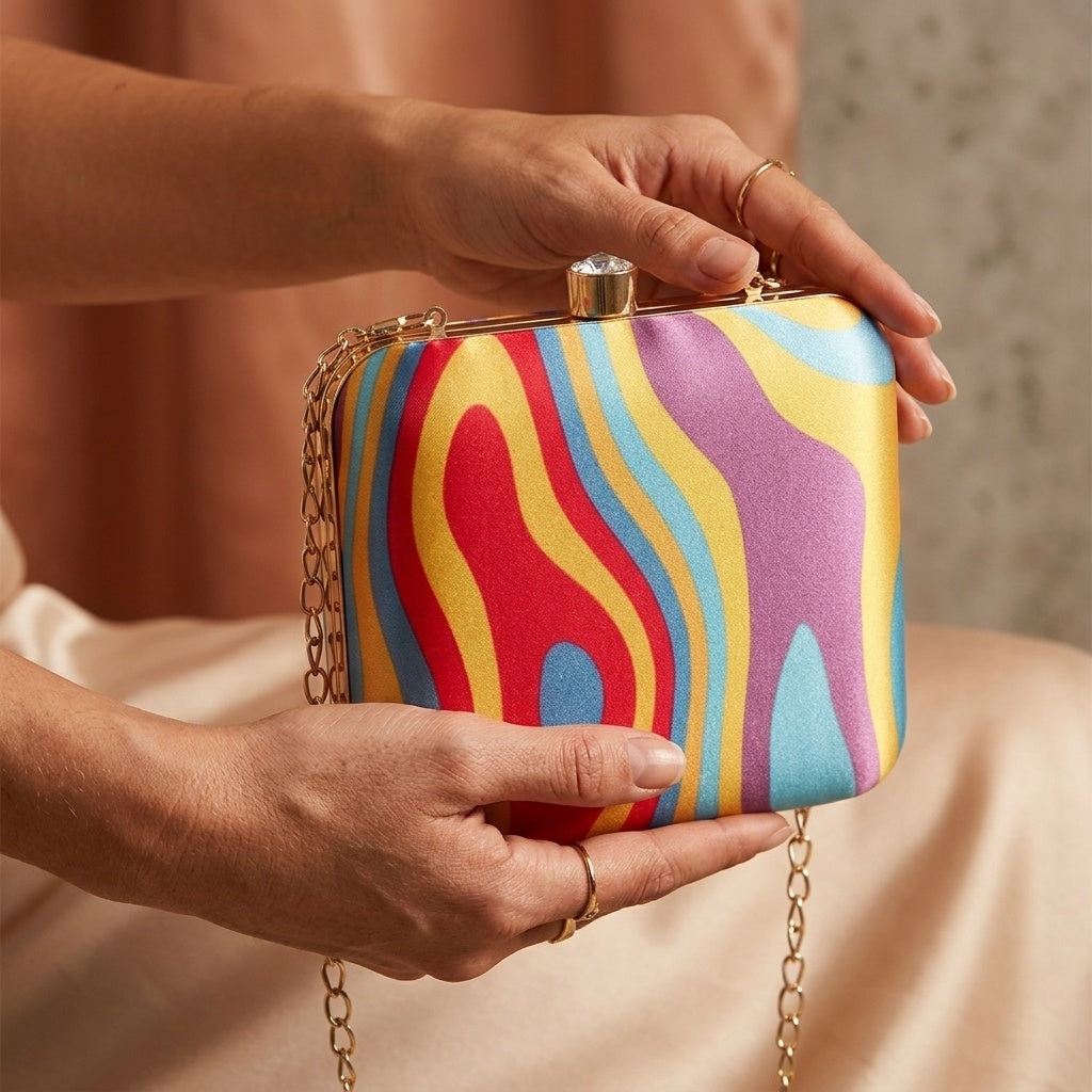 Ayat — Satin Printed Clutch