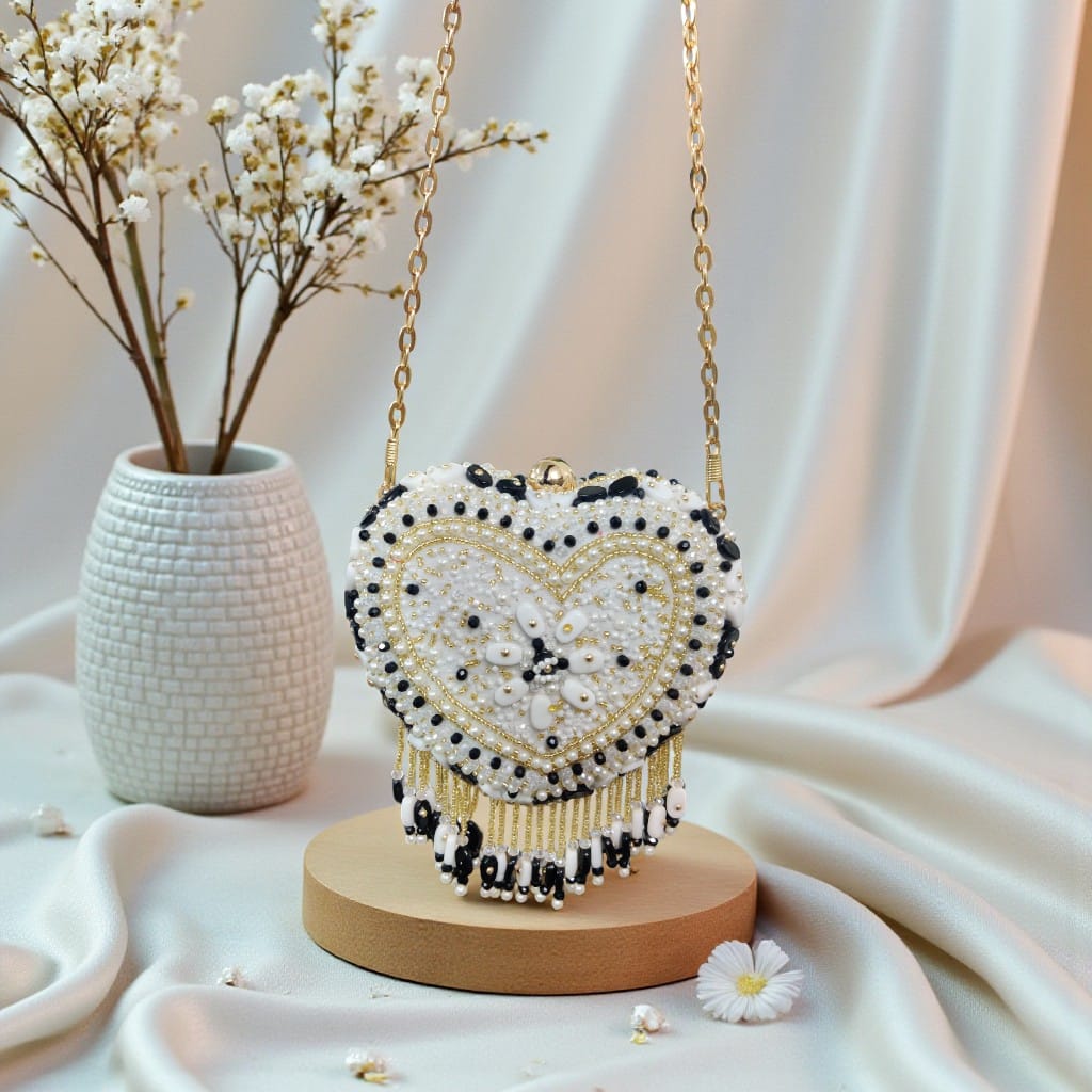VRPS Heart Shape Clutch | Handcrafted Ethnic Bag | SWIS-4136 | Additional Angle