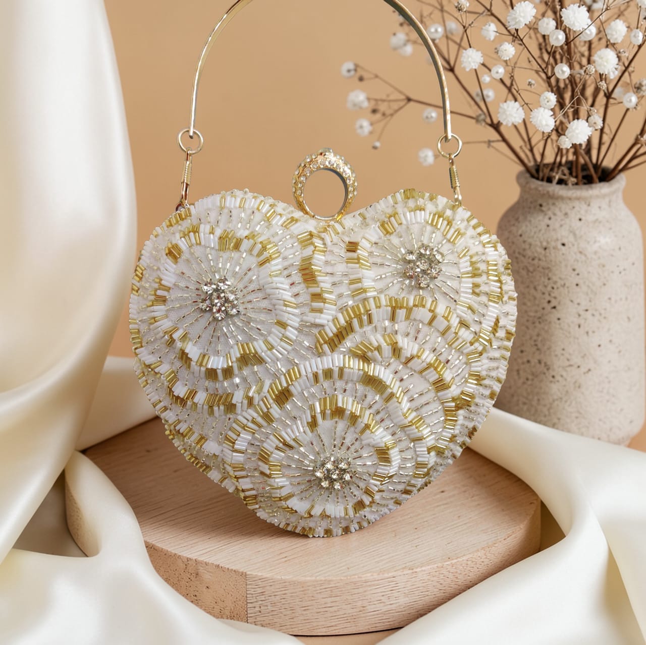 VRPS Heart Shape Clutch | Handcrafted Ethnic Bag | SWIS-4184 | Additional Angle