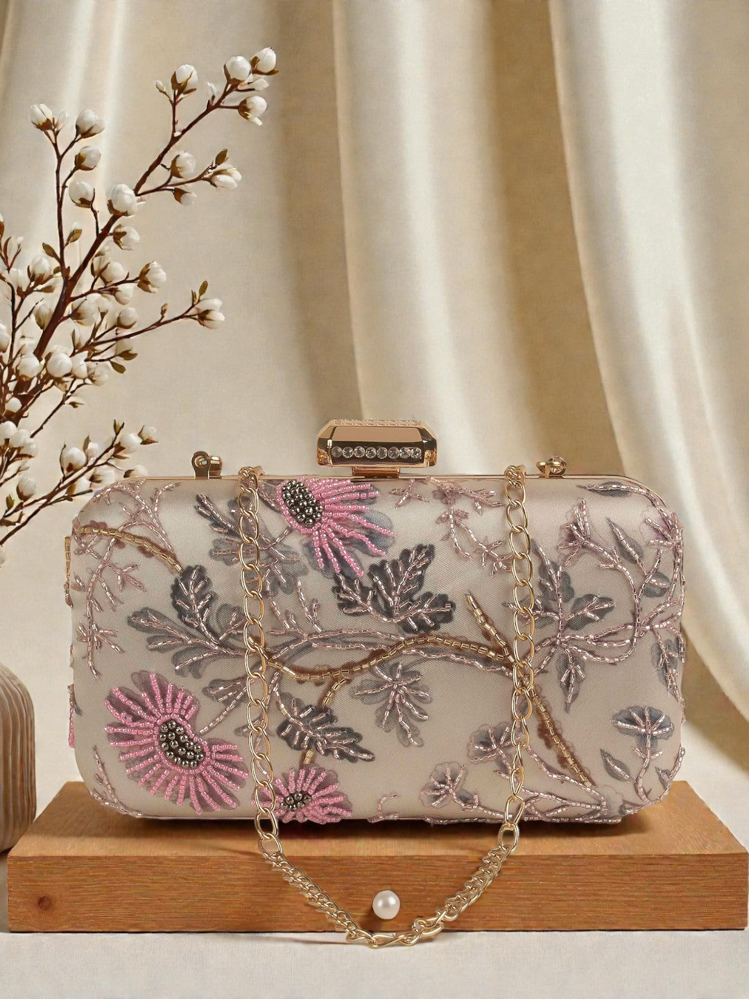 VRPS Printed Embroidered Clutch | Handcrafted Ethnic Bag | SWIS-421