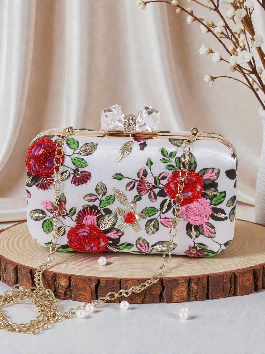VRPS Printed Embroidered Clutch | Handcrafted Ethnic Bag | SWIS-430