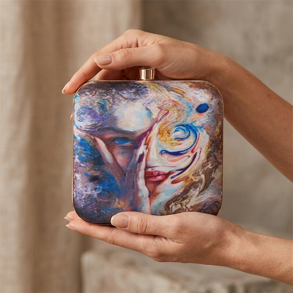 Vishakha — Satin Printed Clutch