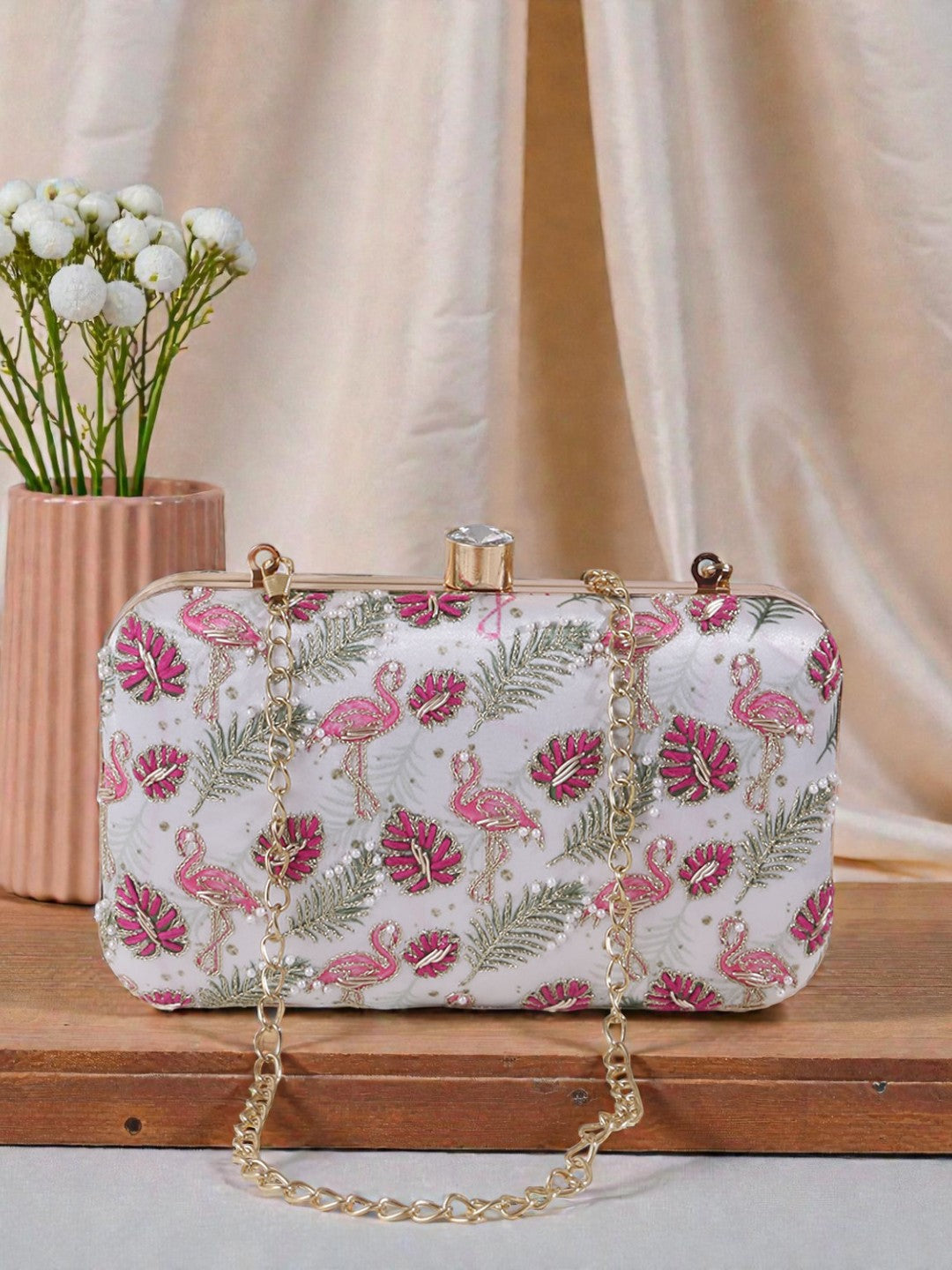 VRPS Printed Embroidered Clutch | Handcrafted Ethnic Bag | SWIS-441