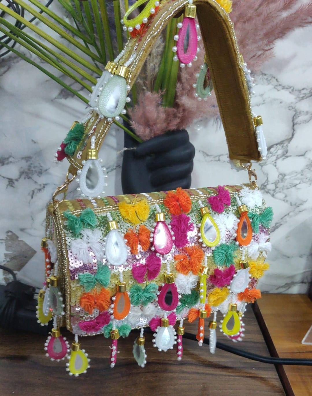 VRPS Flap Bag | Handcrafted Ethnic Bag | SWIS-4455 | Additional Angle