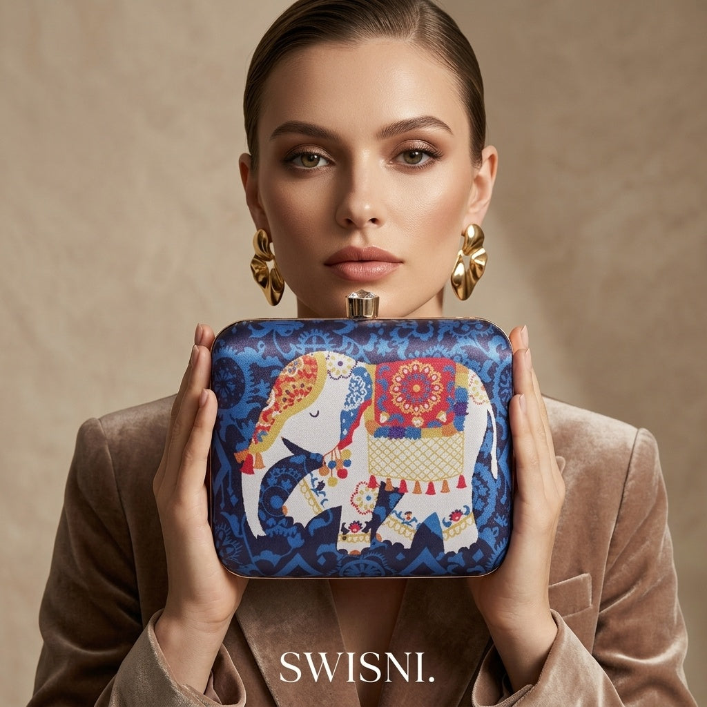 Samaira — Satin Printed Clutch