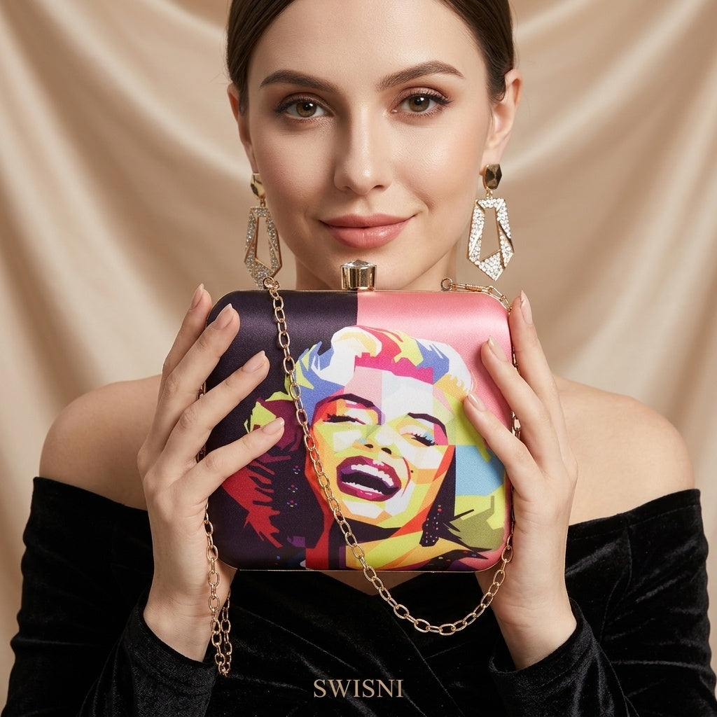 Revati — Satin Printed Clutch