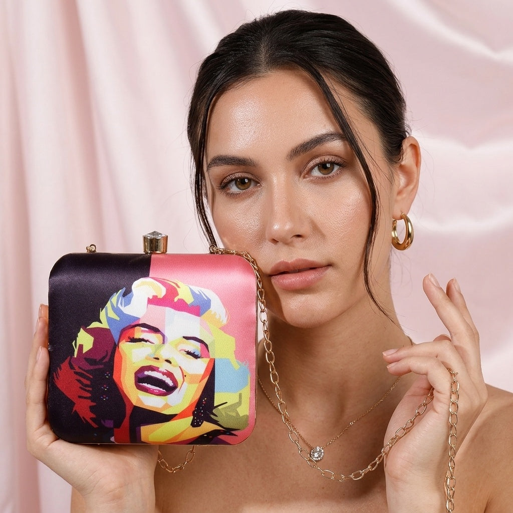 Revati — Satin Printed Clutch