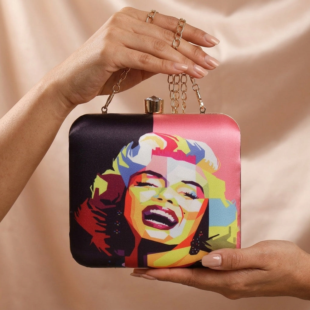 Revati — Satin Printed Clutch
