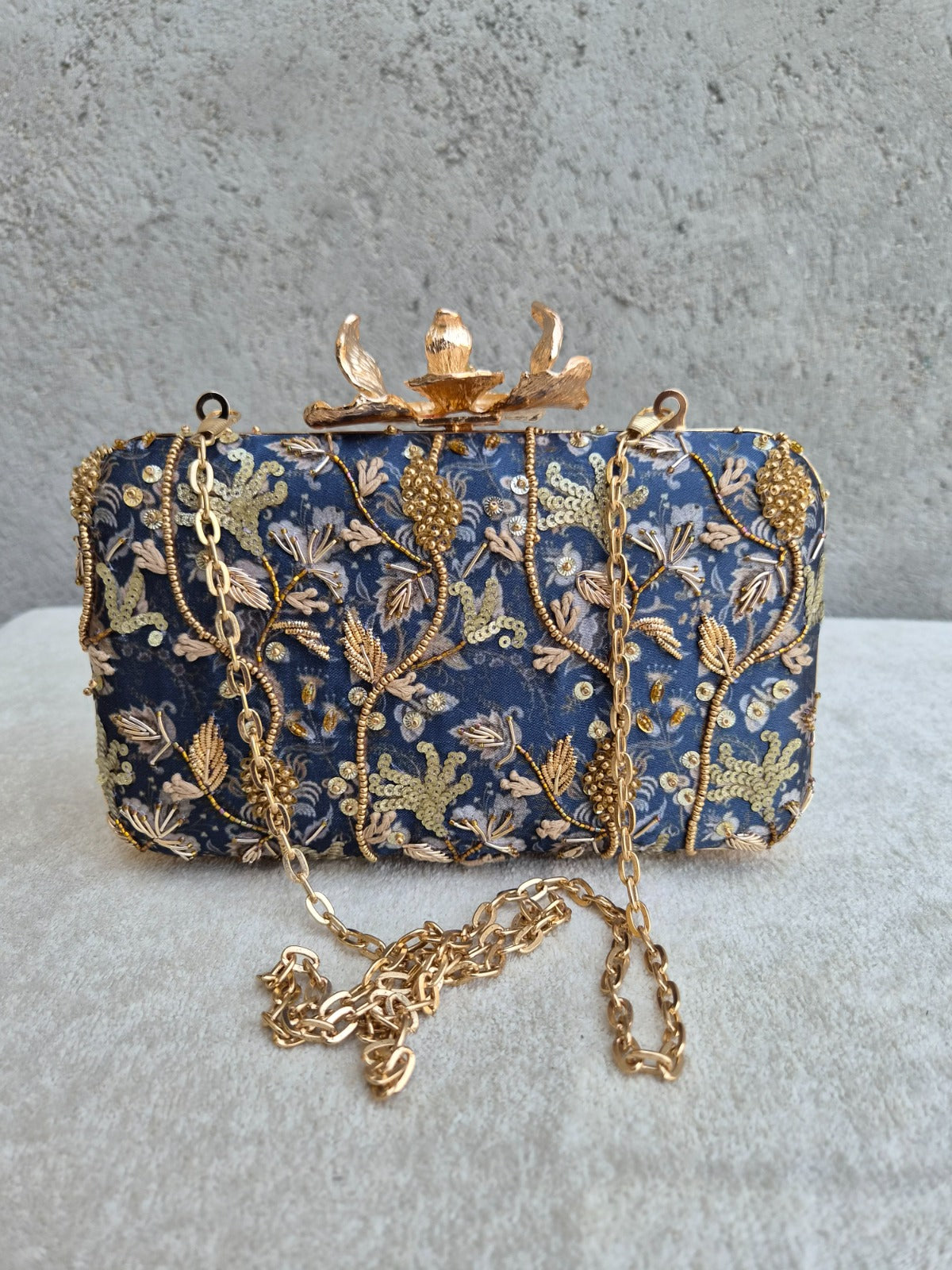 VRPS Printed Embroidered Clutche | Handcrafted Ethnic Bag | SWIS-4484