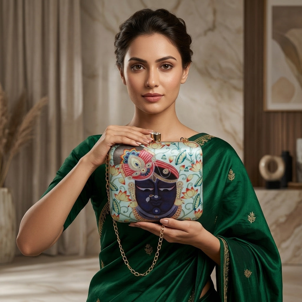Rambha — Satin Printed Clutch