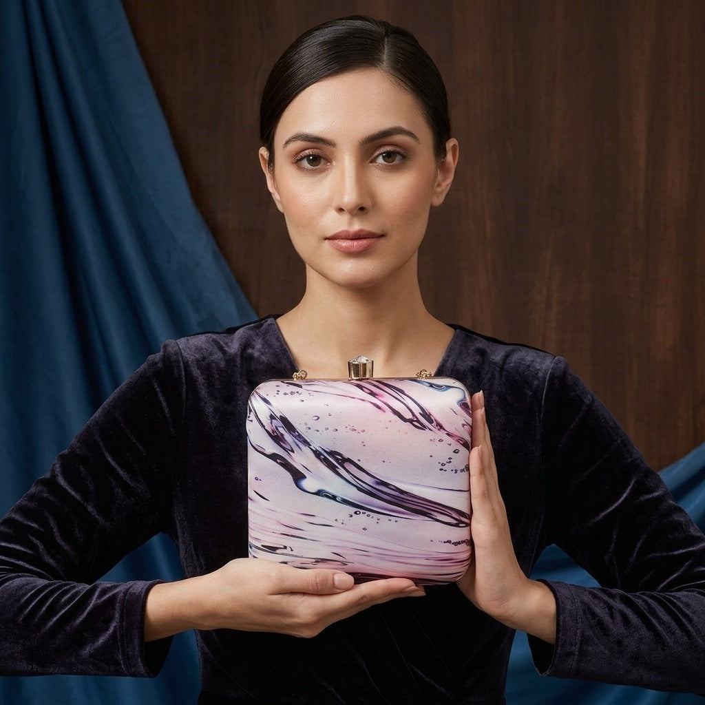 Arundhati — Satin Printed Clutch