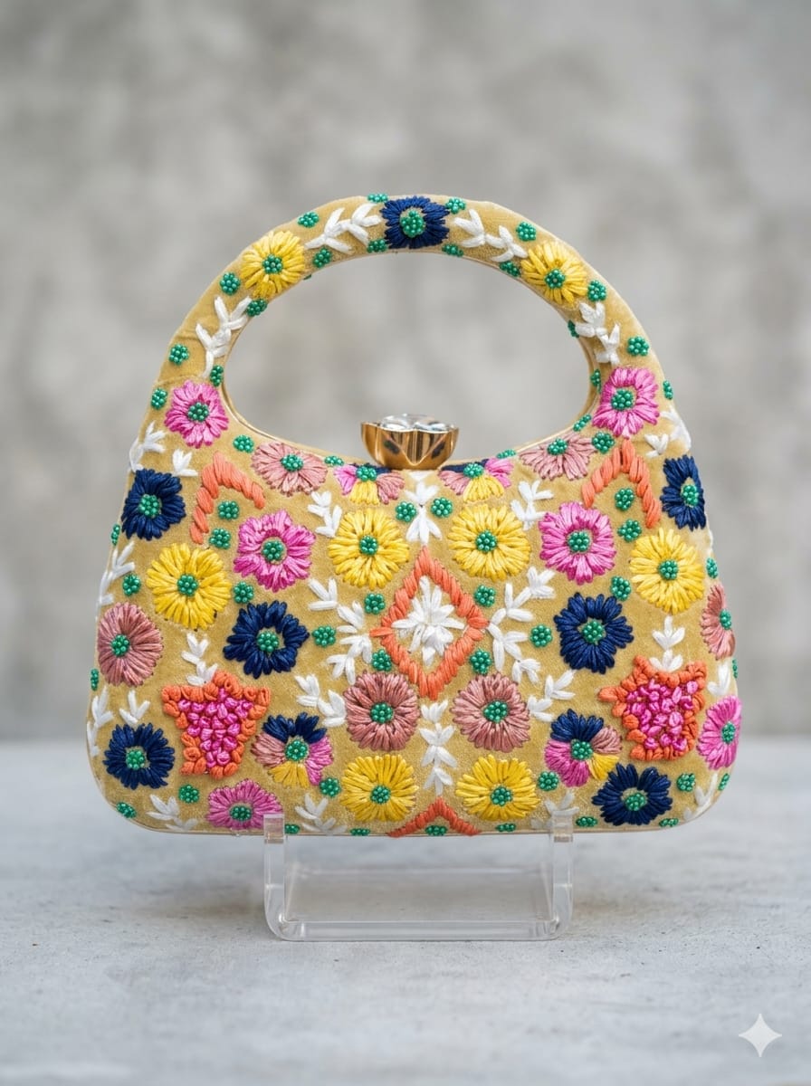 VRPS Embroidered Clutch | Handcrafted Ethnic Bag | SWIS-4742