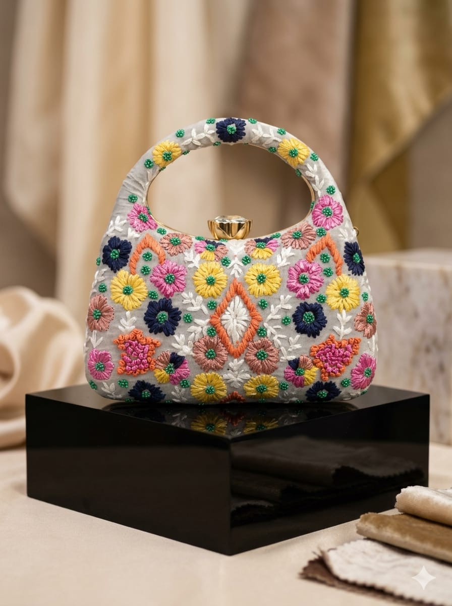 VRPS Embroidered Clutch | Handcrafted Ethnic Bag | SWIS-4743