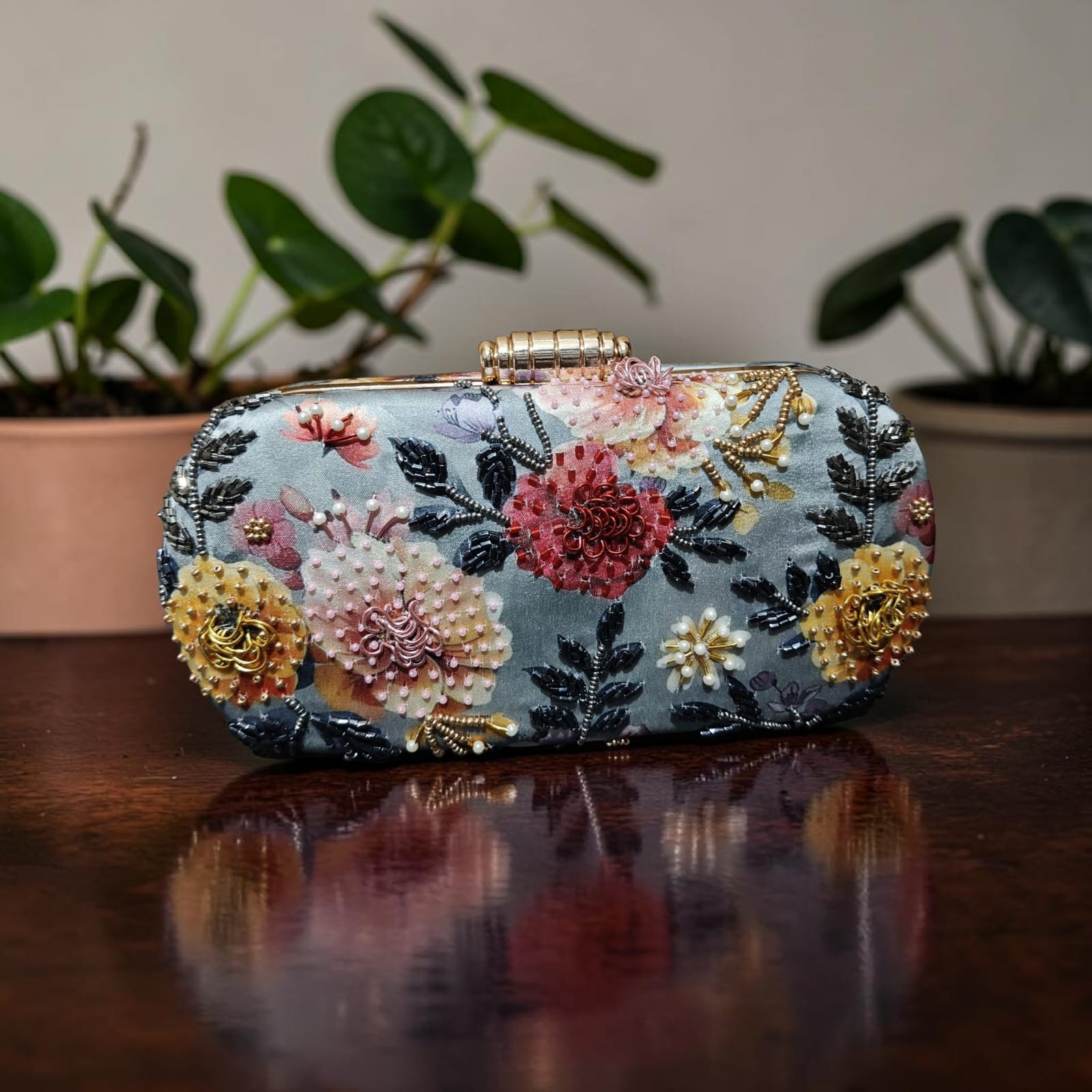 VRPS Printed Embroidered Clutch | Handcrafted Ethnic Bag | SWIS-4750