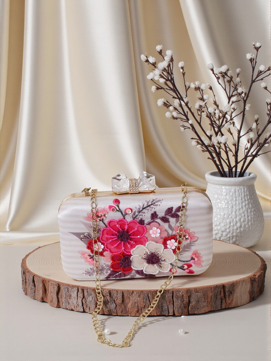 VRPS Printed Embroidered Clutch | Handcrafted Ethnic Bag | SWIS-476