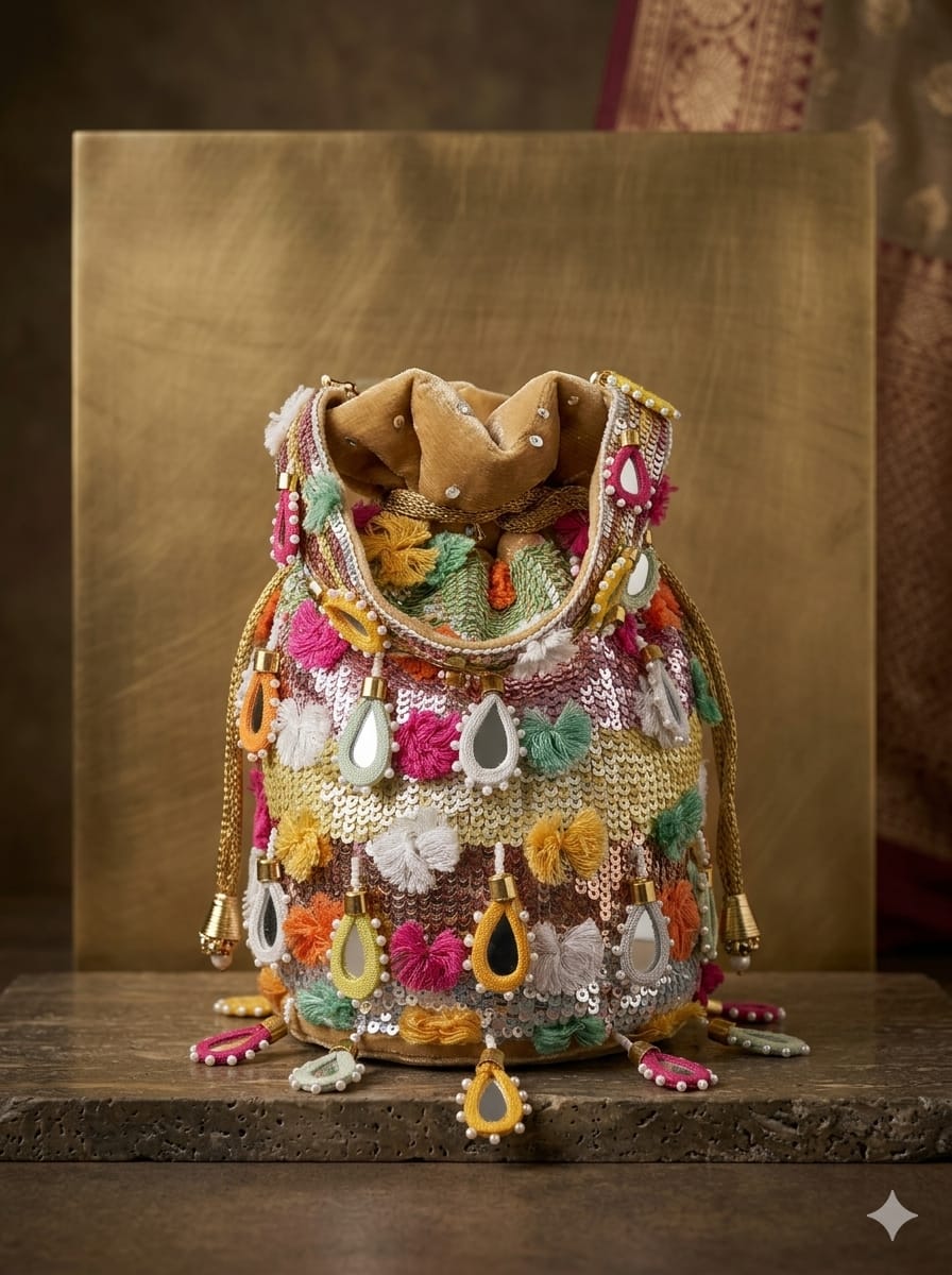 VRPS Designer Potli Bag | Handcrafted Ethnic Bag | SWIS-4762
