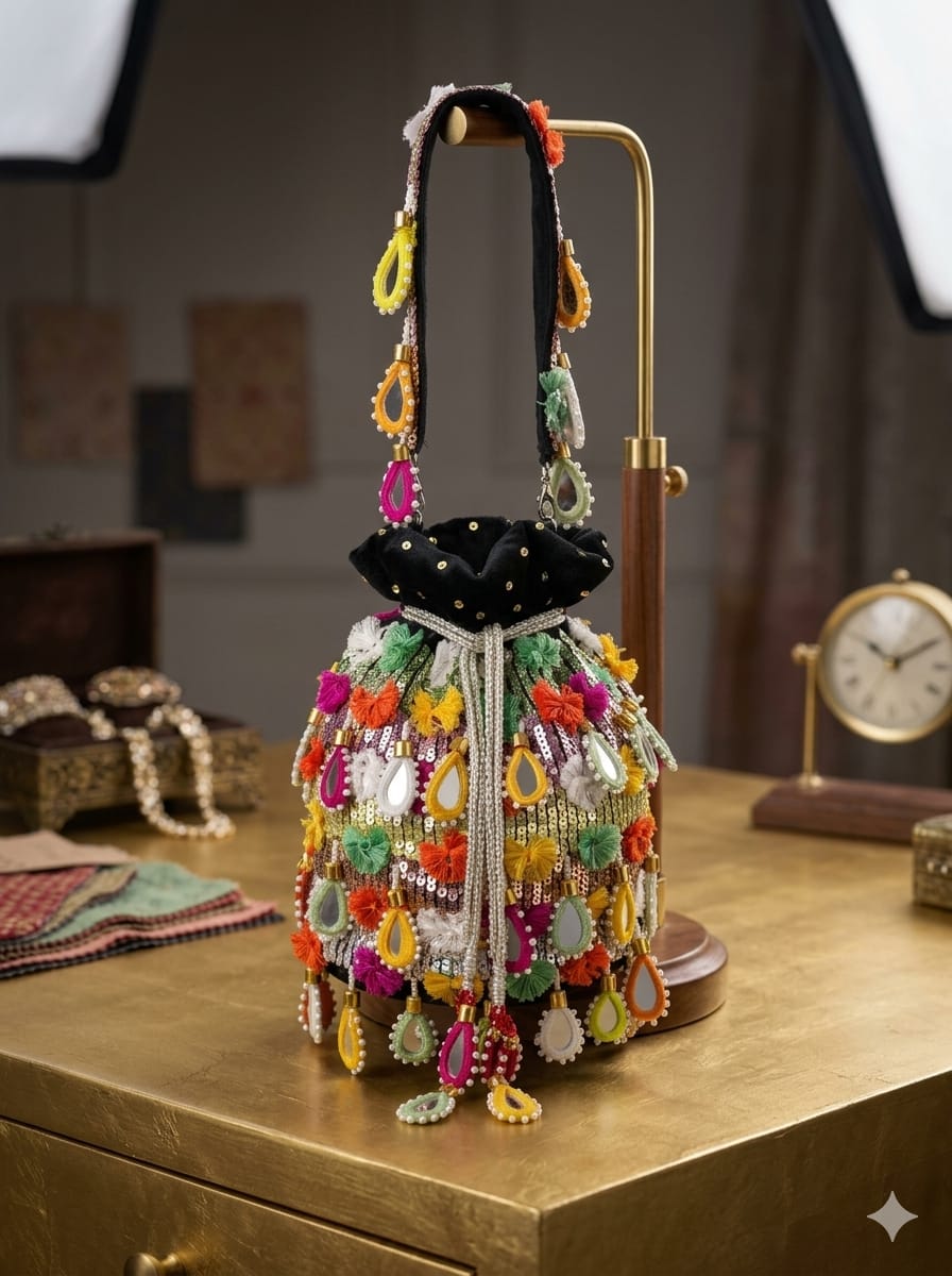 VRPS Designer Potli Bag | Handcrafted Ethnic Bag | SWIS-4848