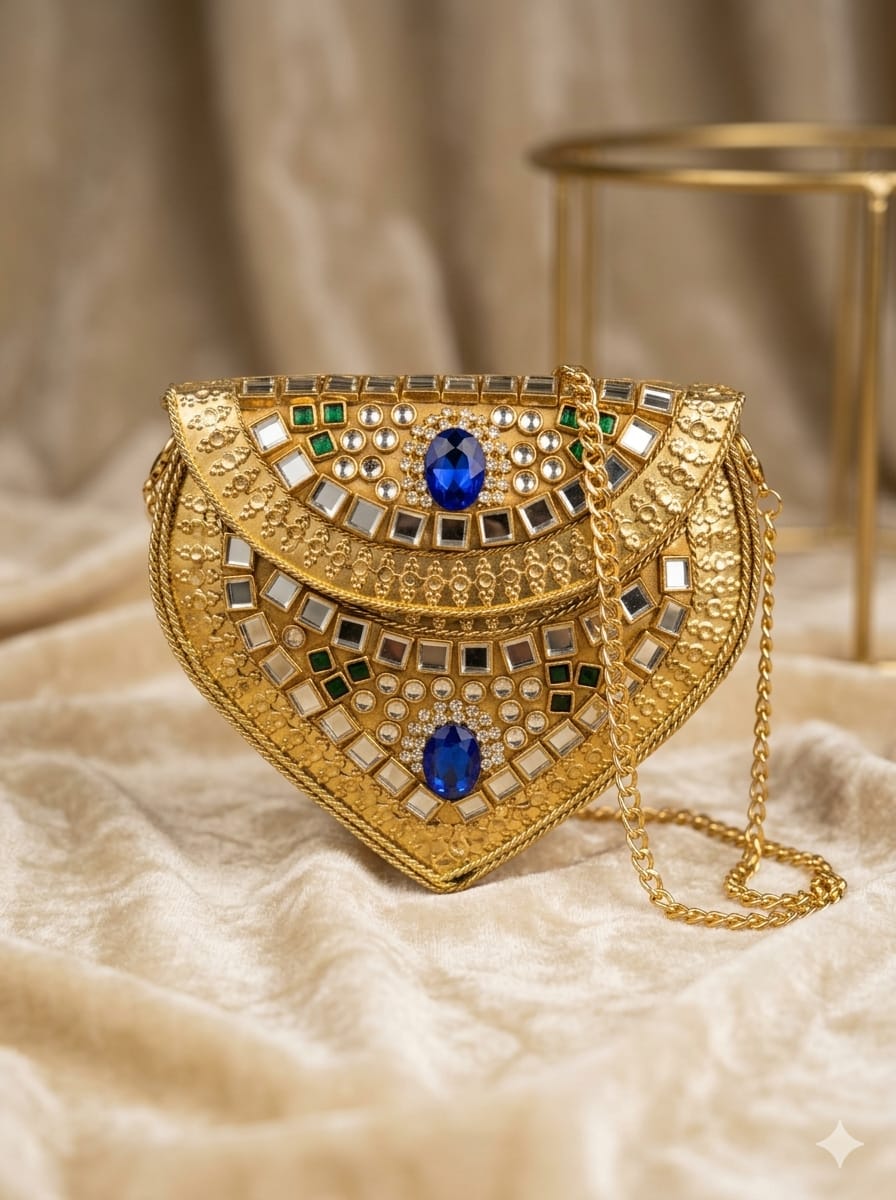 VRPS Metal Kundan Clutch - SWIS-4864